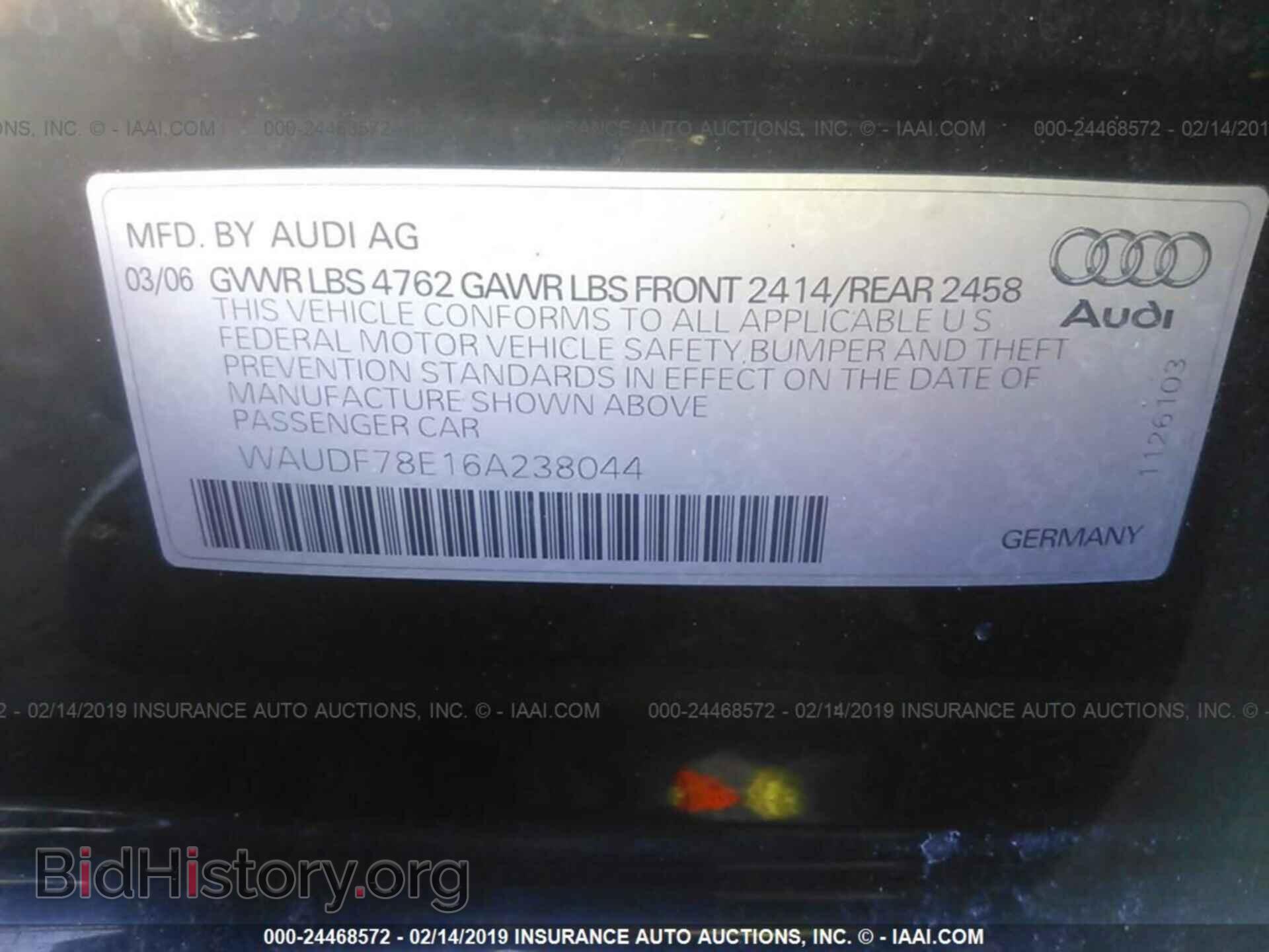 2006 AUDI A4 - VIN: WAUDF78E16A238044 - Photo 9