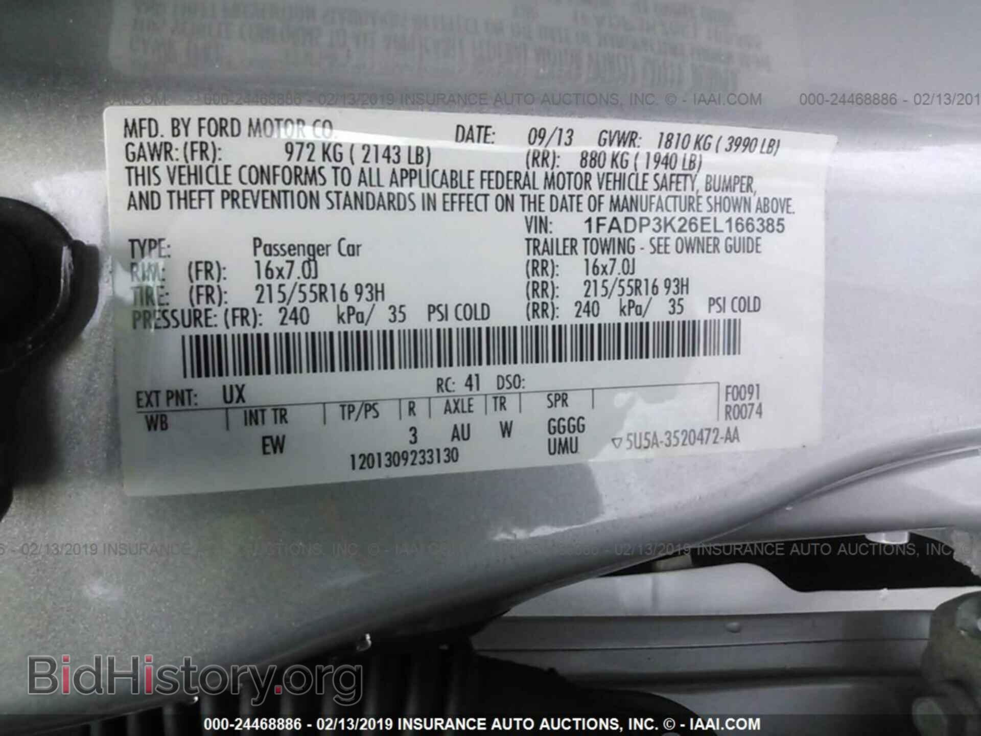 2014 FORD FOCUS - VIN: 1FADP3K26EL166385 - Фото 9