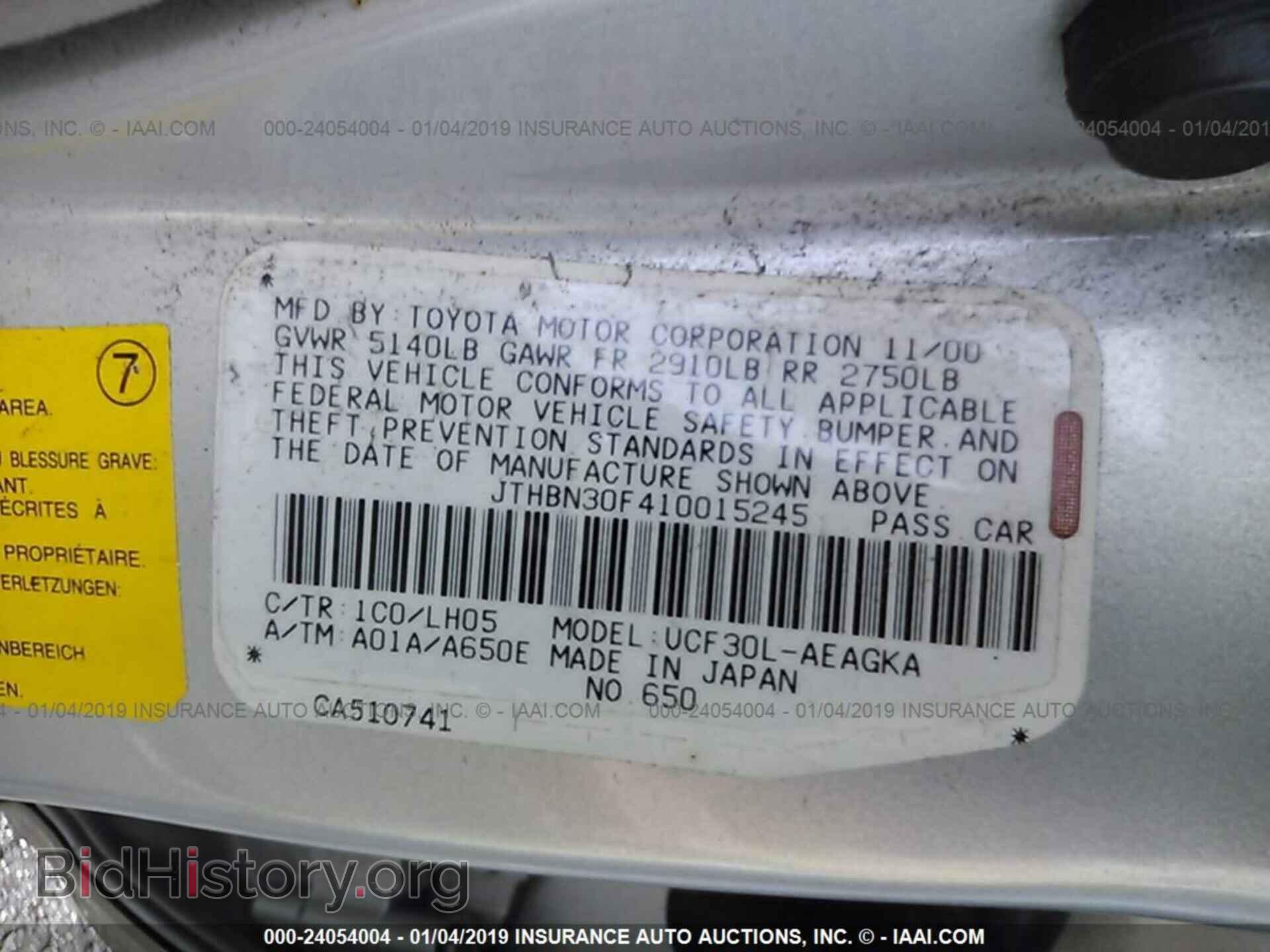 2001 LEXUS LS - VIN: JTHBN30F410015245 - Photo 9