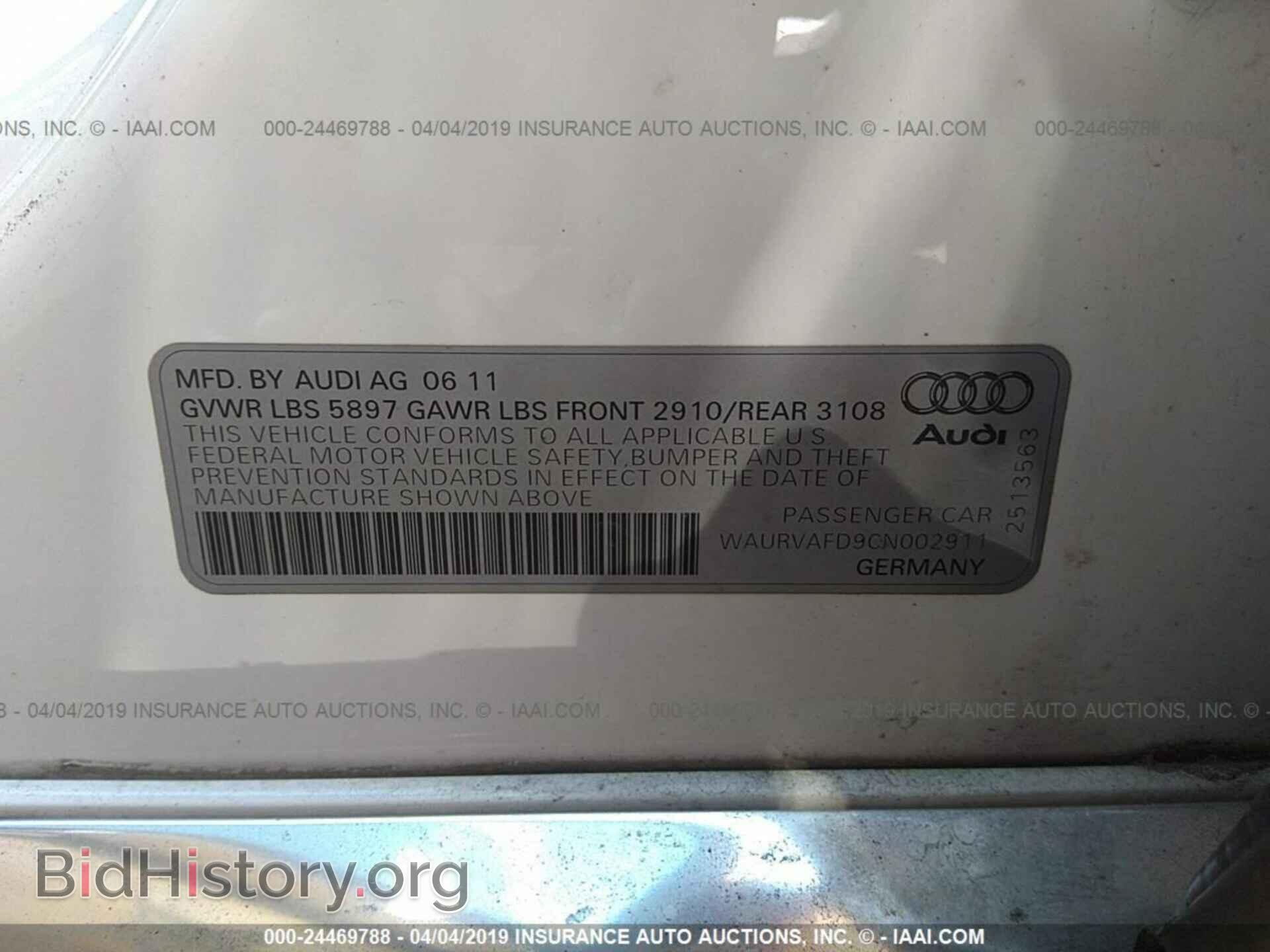 2012 AUDI A8 - VIN: WAURVAFD9CN002911 - Фото 9