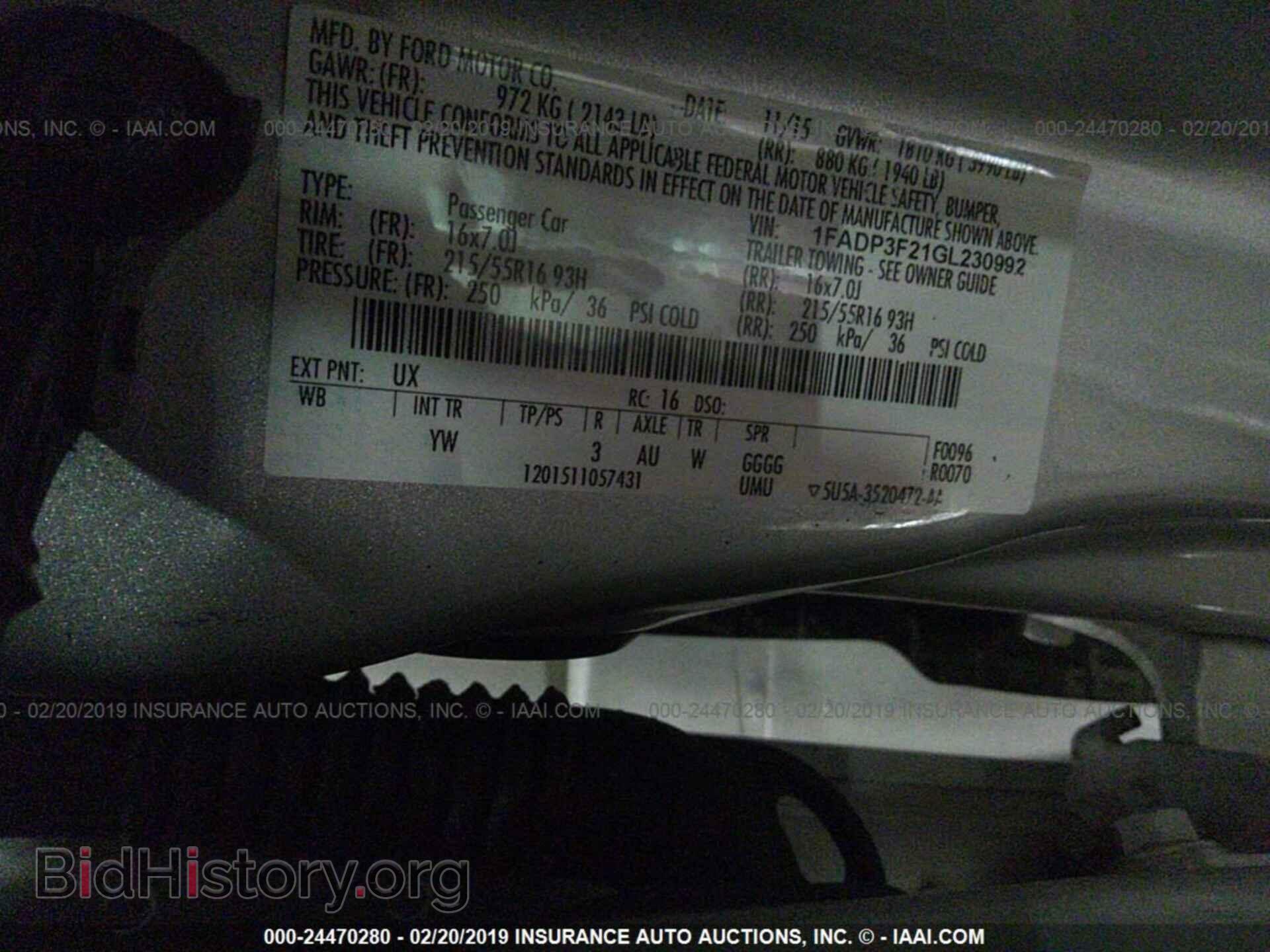 2016 FORD FOCUS - VIN: 1FADP3F21GL230992 - Photo 9