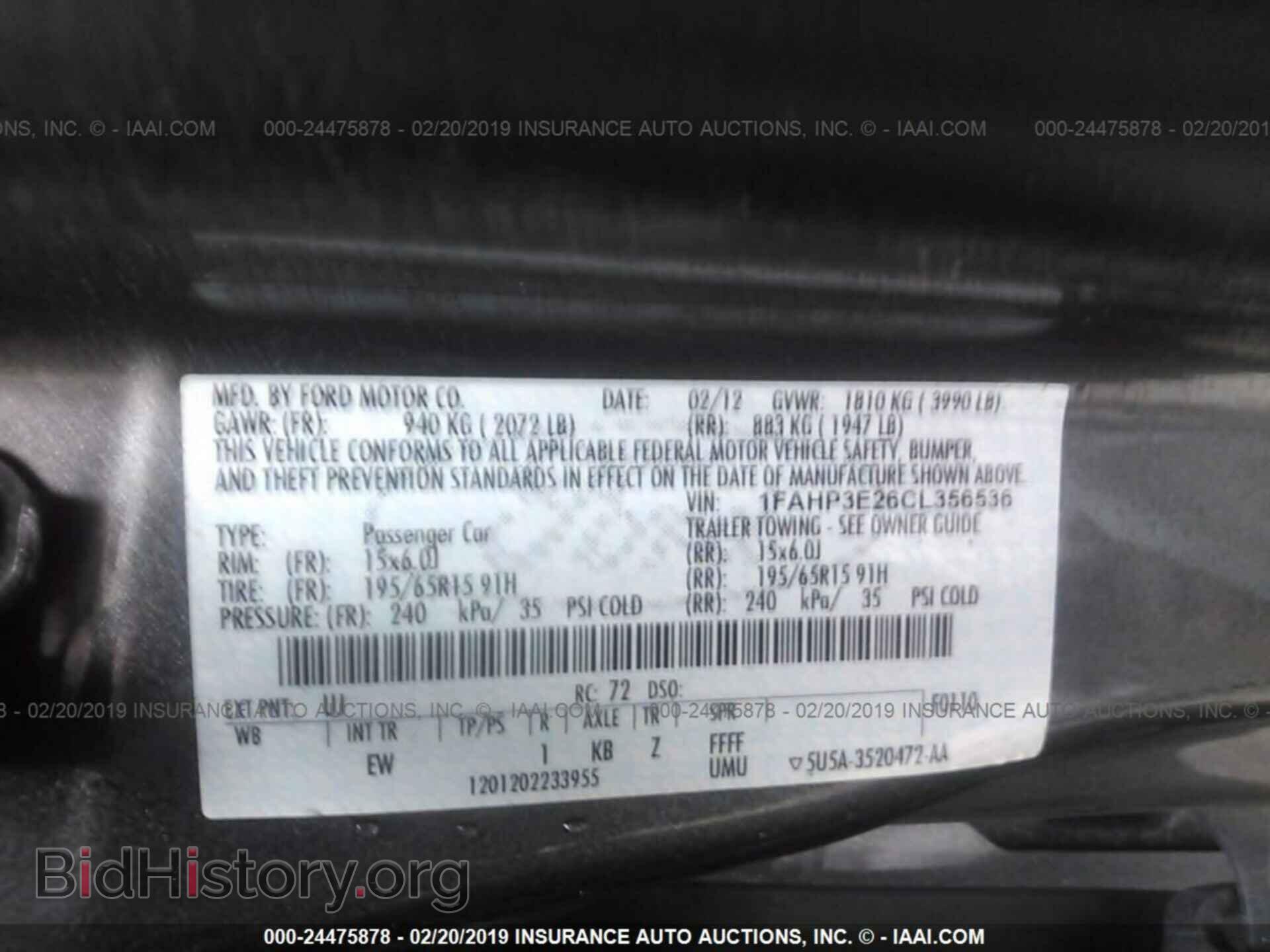 2012 FORD FOCUS - VIN: 1FAHP3E26CL356536 - Фото 9