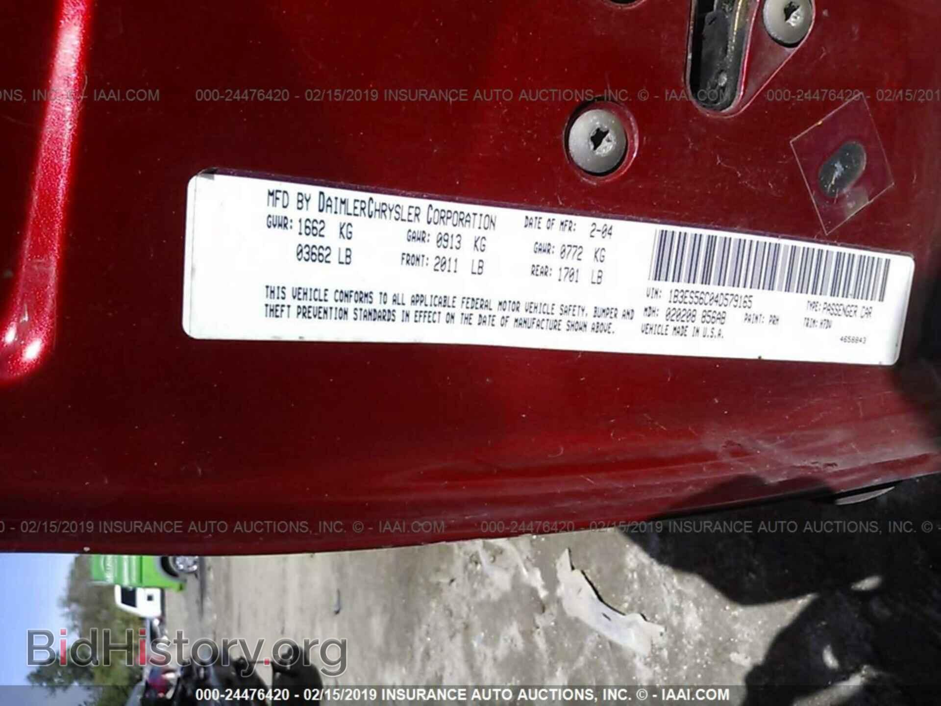 2004 DODGE NEON - VIN: 1B3ES56C04D579165 - Фото 9