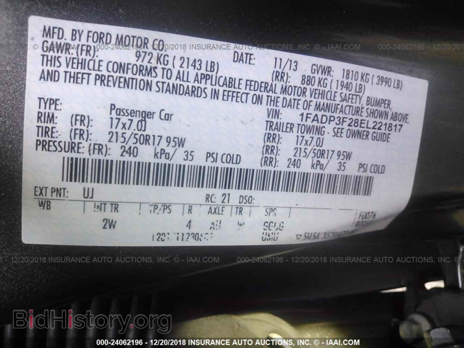 2014 FORD FOCUS - VIN: 1FADP3F28EL221817 - Photo 9