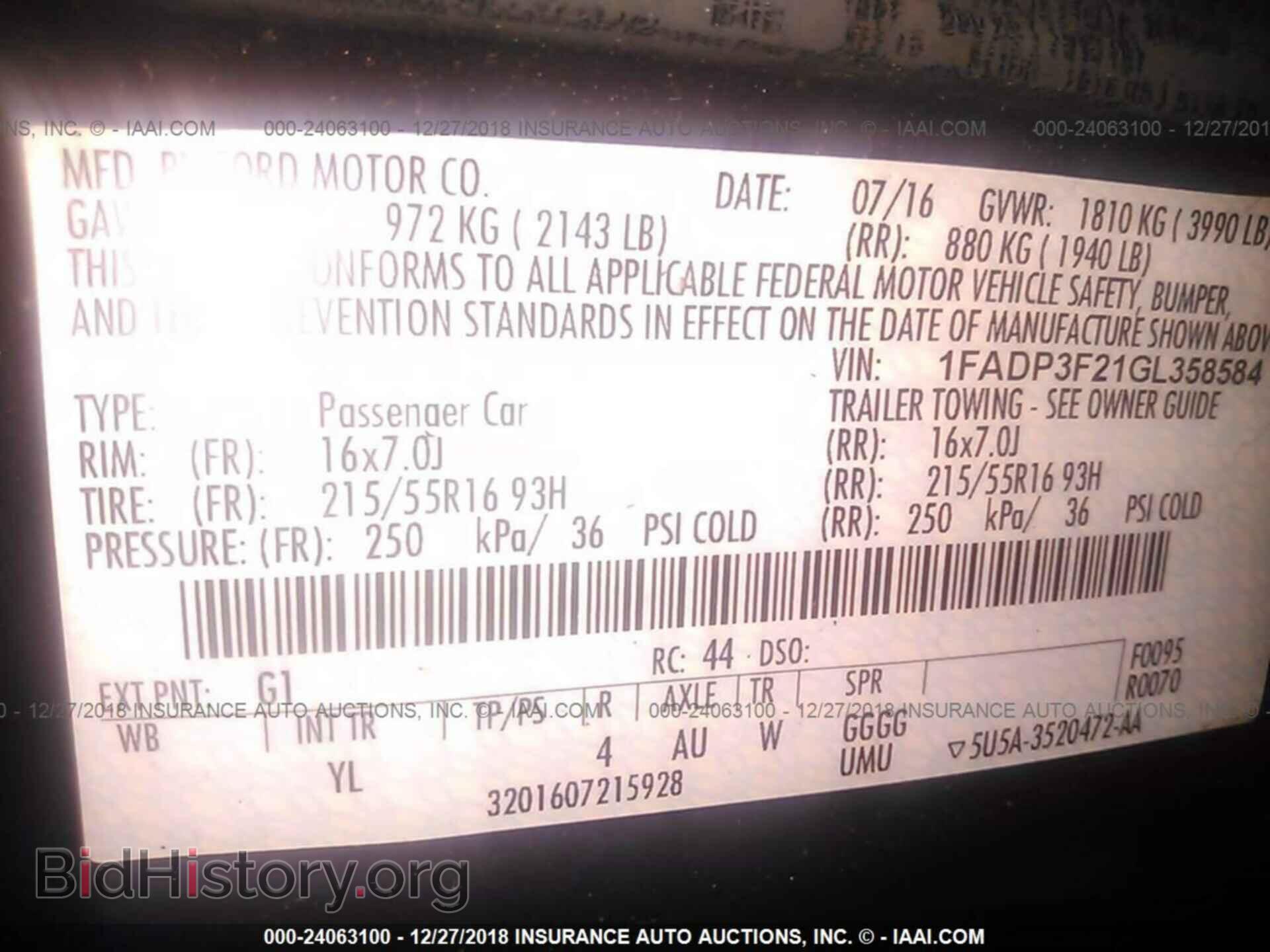 2016 FORD FOCUS - VIN: 1FADP3F21GL358584 - Фото 9