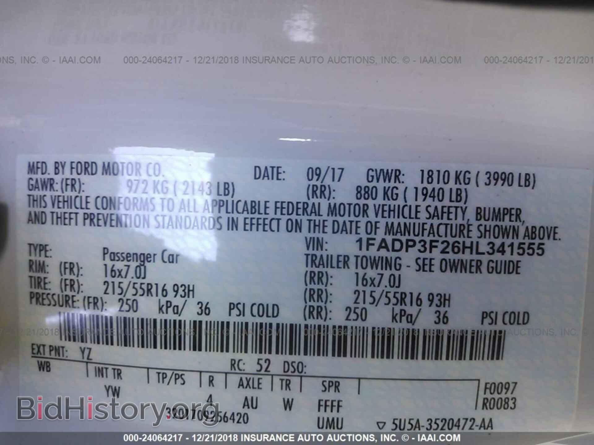 2017 FORD FOCUS - VIN: 1FADP3F26HL341555 - Фото 9