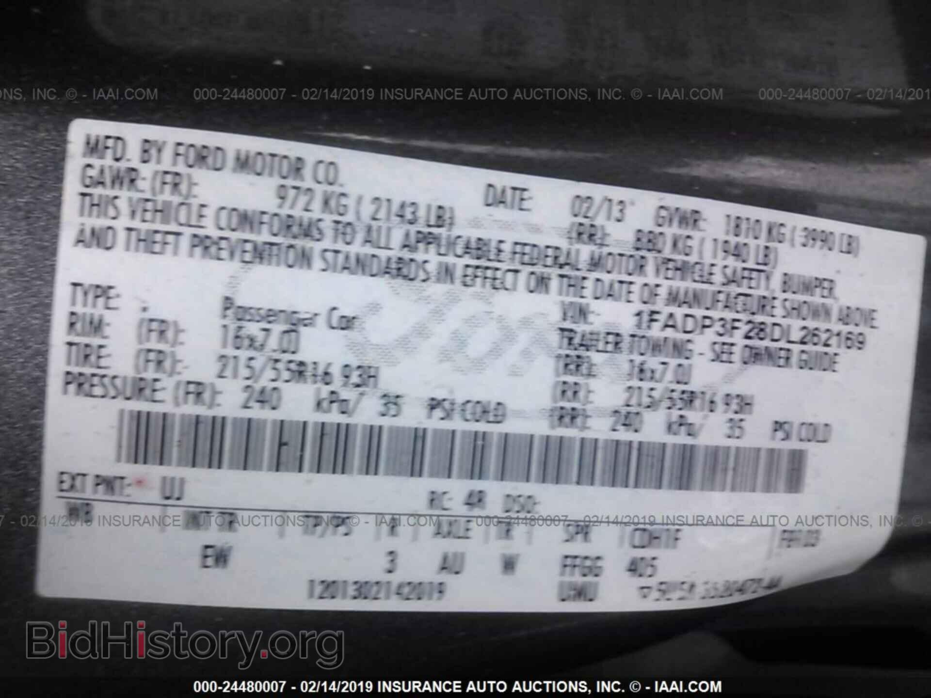 2013 FORD FOCUS - VIN: 1FADP3F28DL262169 - Фото 9