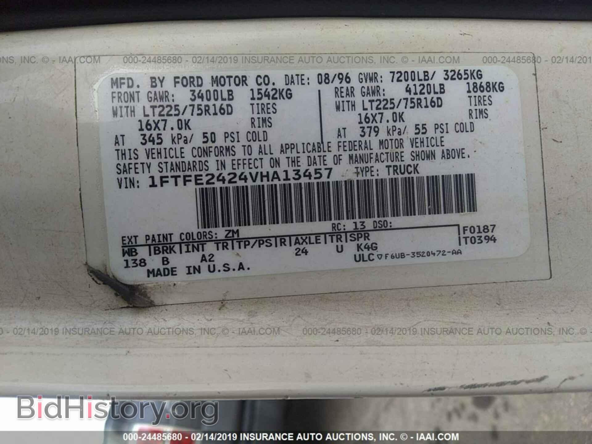 1997 FORD ECONOLINE - VIN: 1FTFE2424VHA13457 - Photo 9
