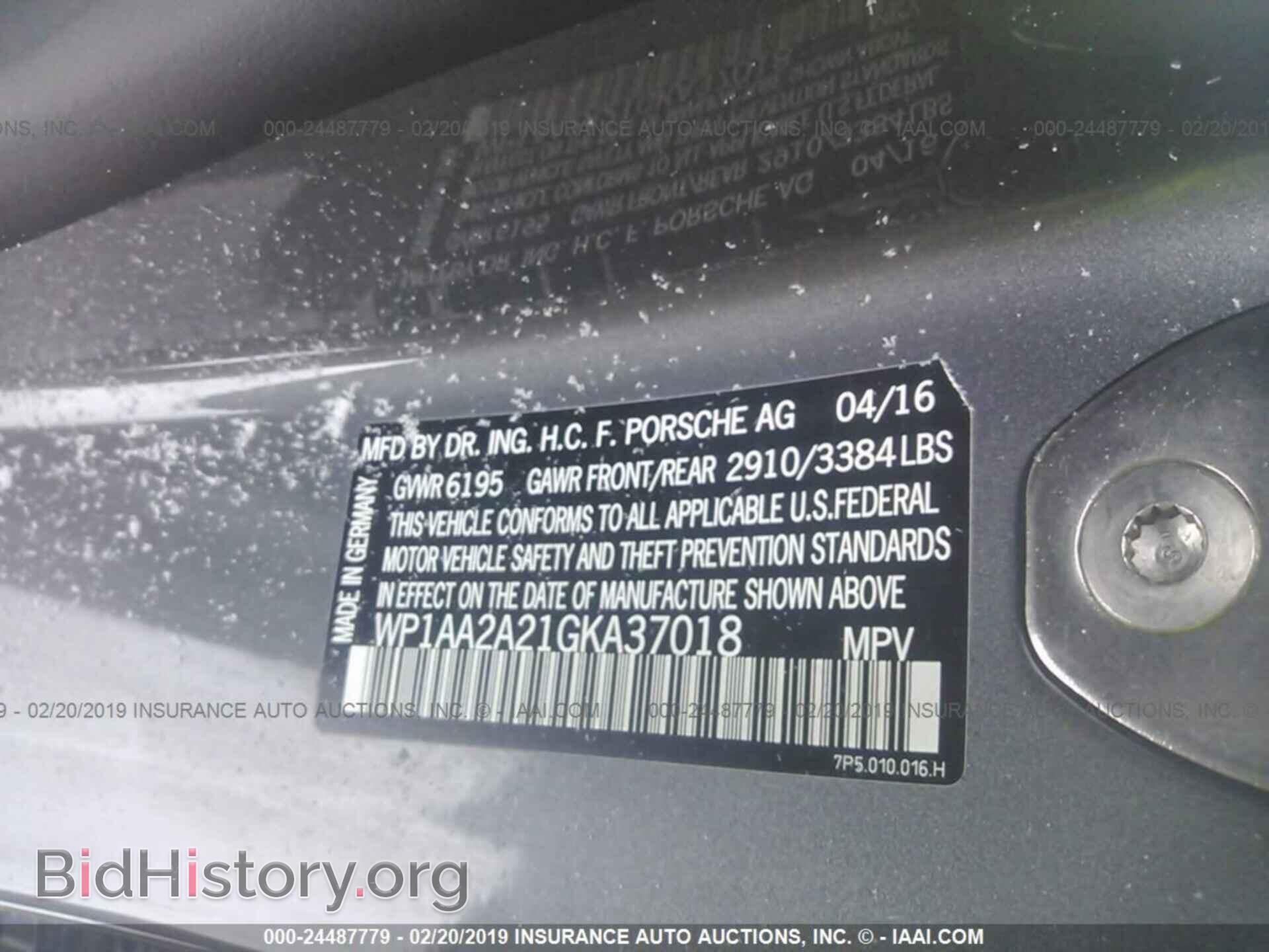 2016 PORSCHE CAYENNE - VIN: WP1AA2A21GKA37018 - Photo 9