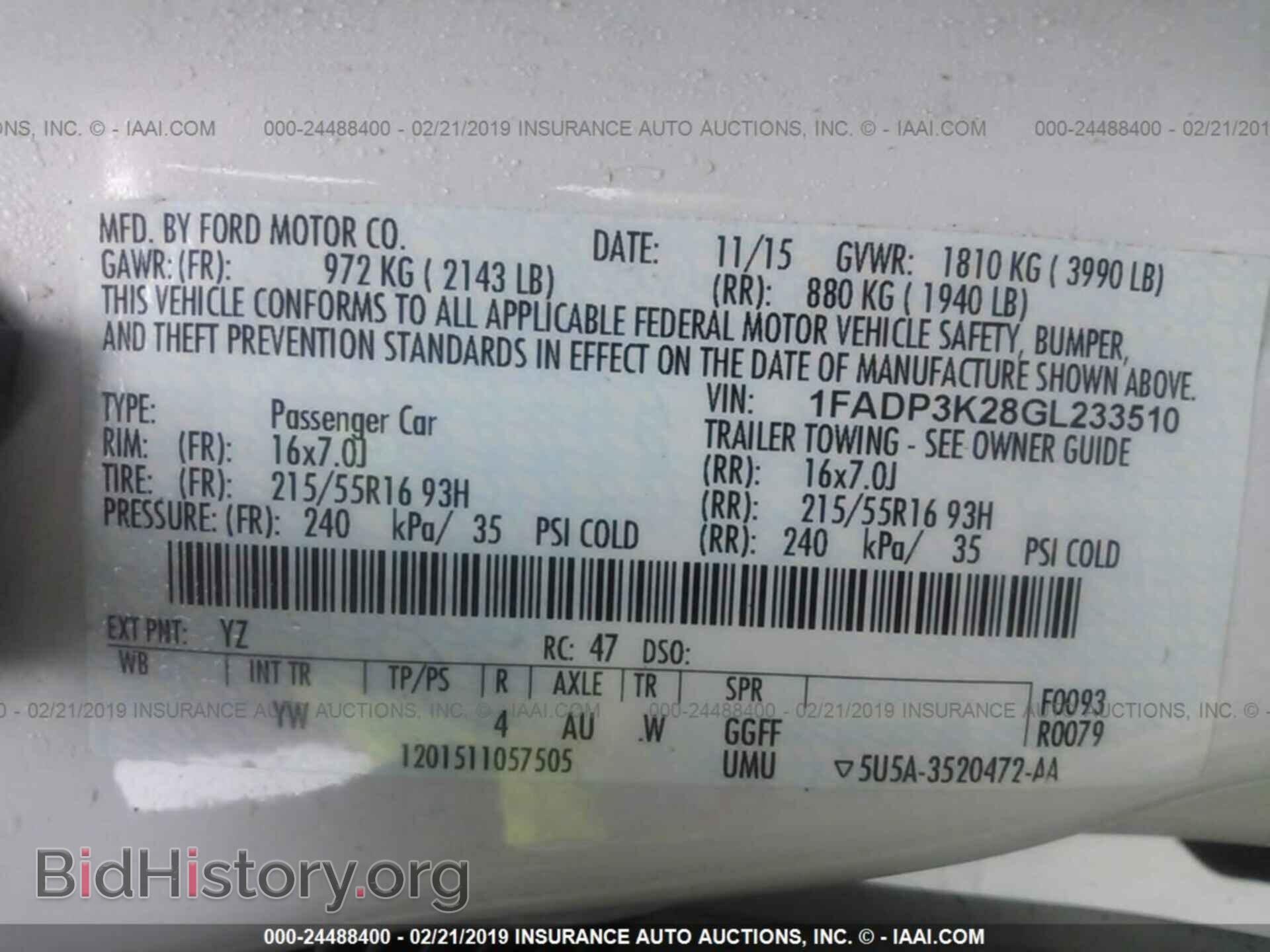 2016 FORD FOCUS - VIN: 1FADP3K28GL233510 - Photo 9