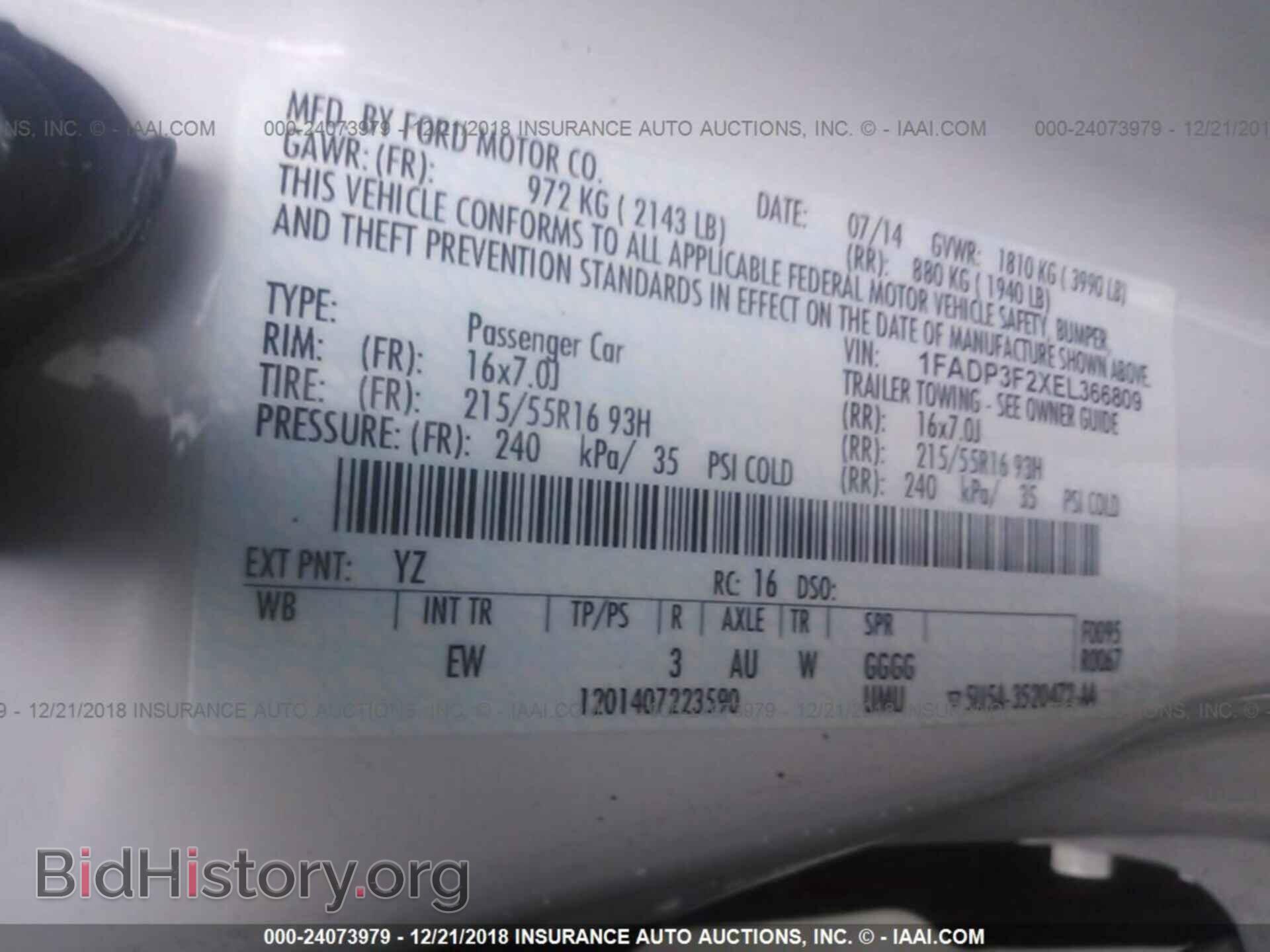 2014 FORD FOCUS - VIN: 1FADP3F2XEL366809 - Photo 9
