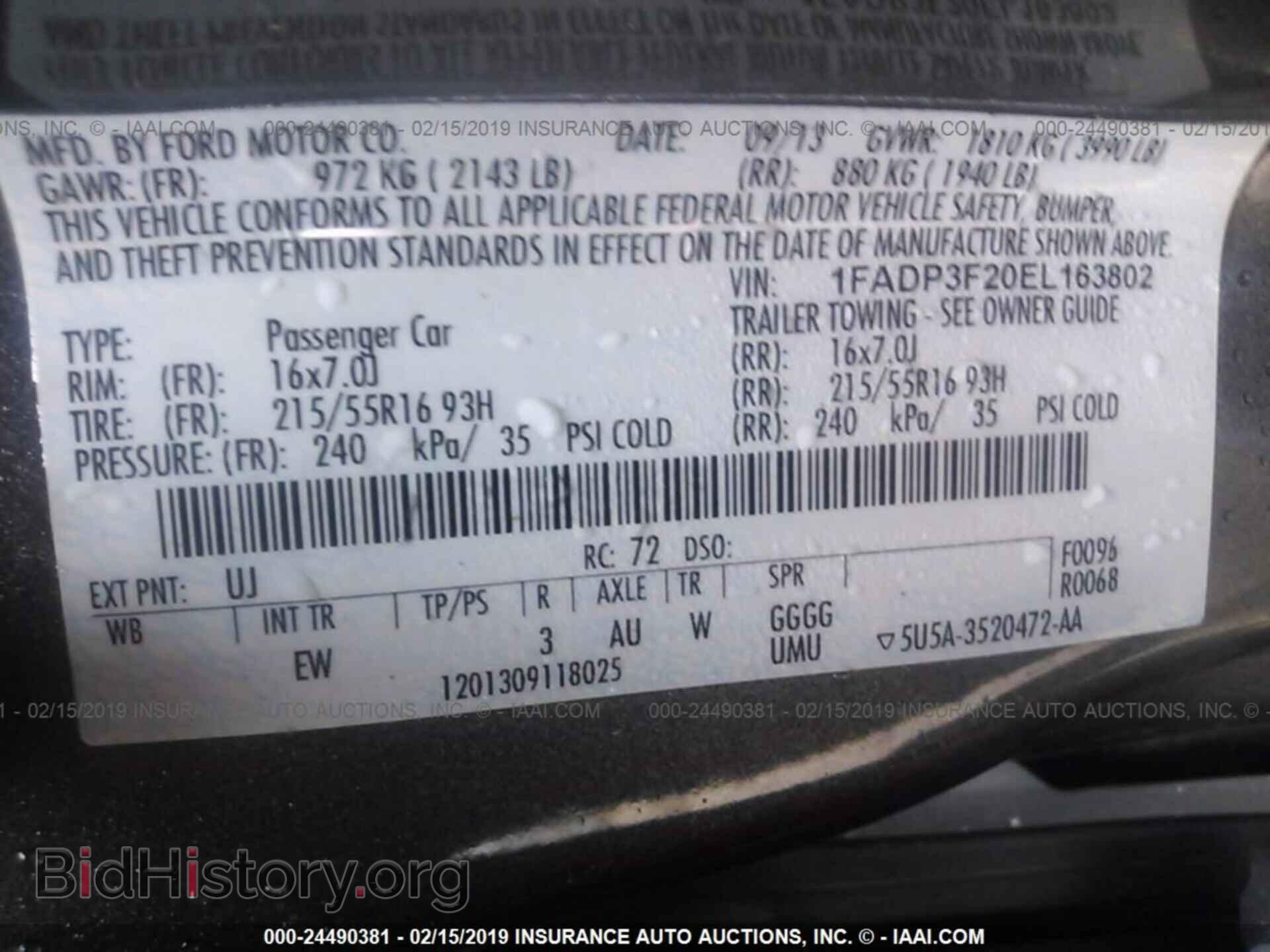 2014 FORD FOCUS - VIN: 1FADP3F20EL163802 - Фото 9