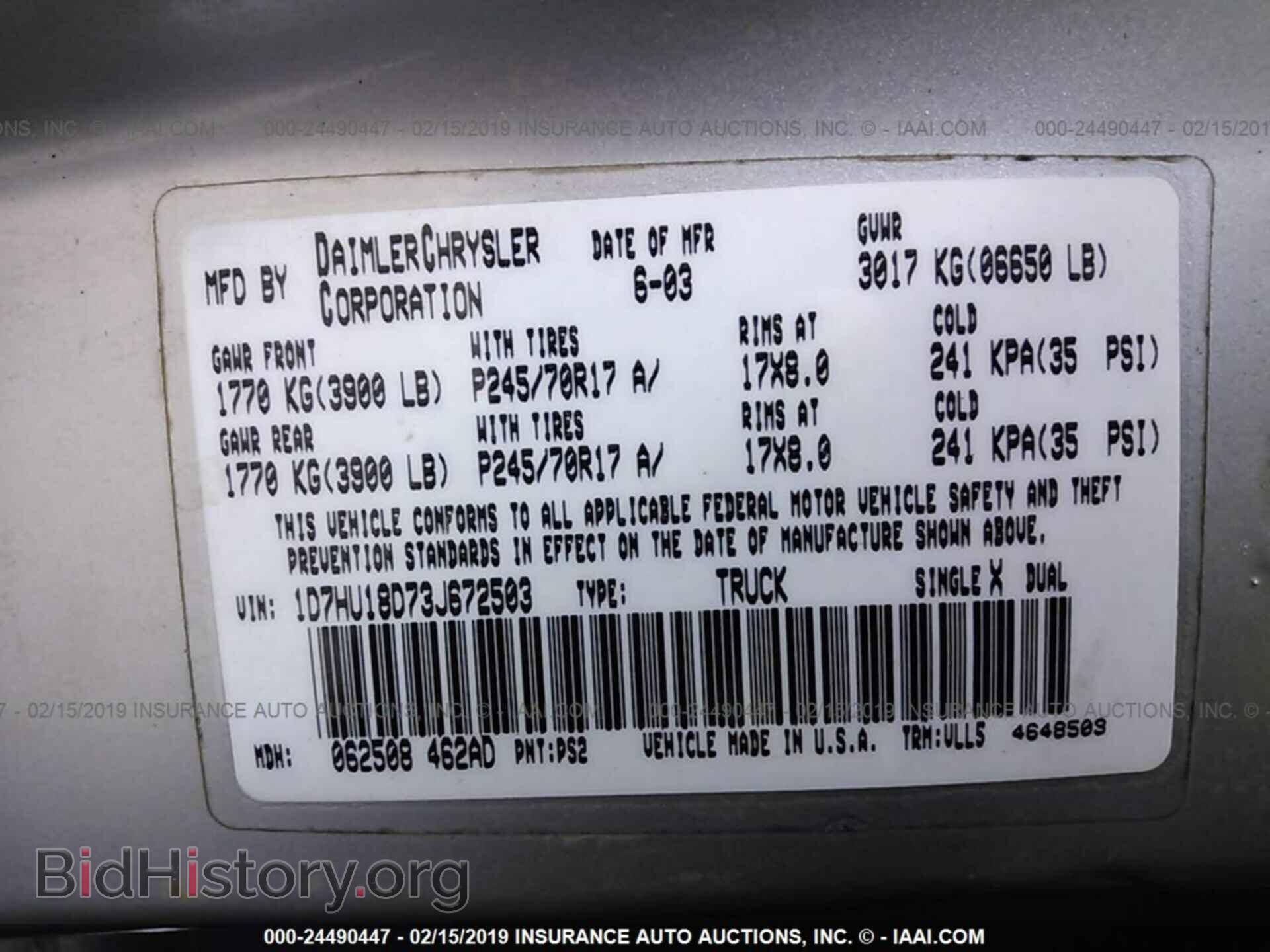 2003 DODGE RAM 1500 - VIN: 1D7HU18D73J672503 - Photo 9
