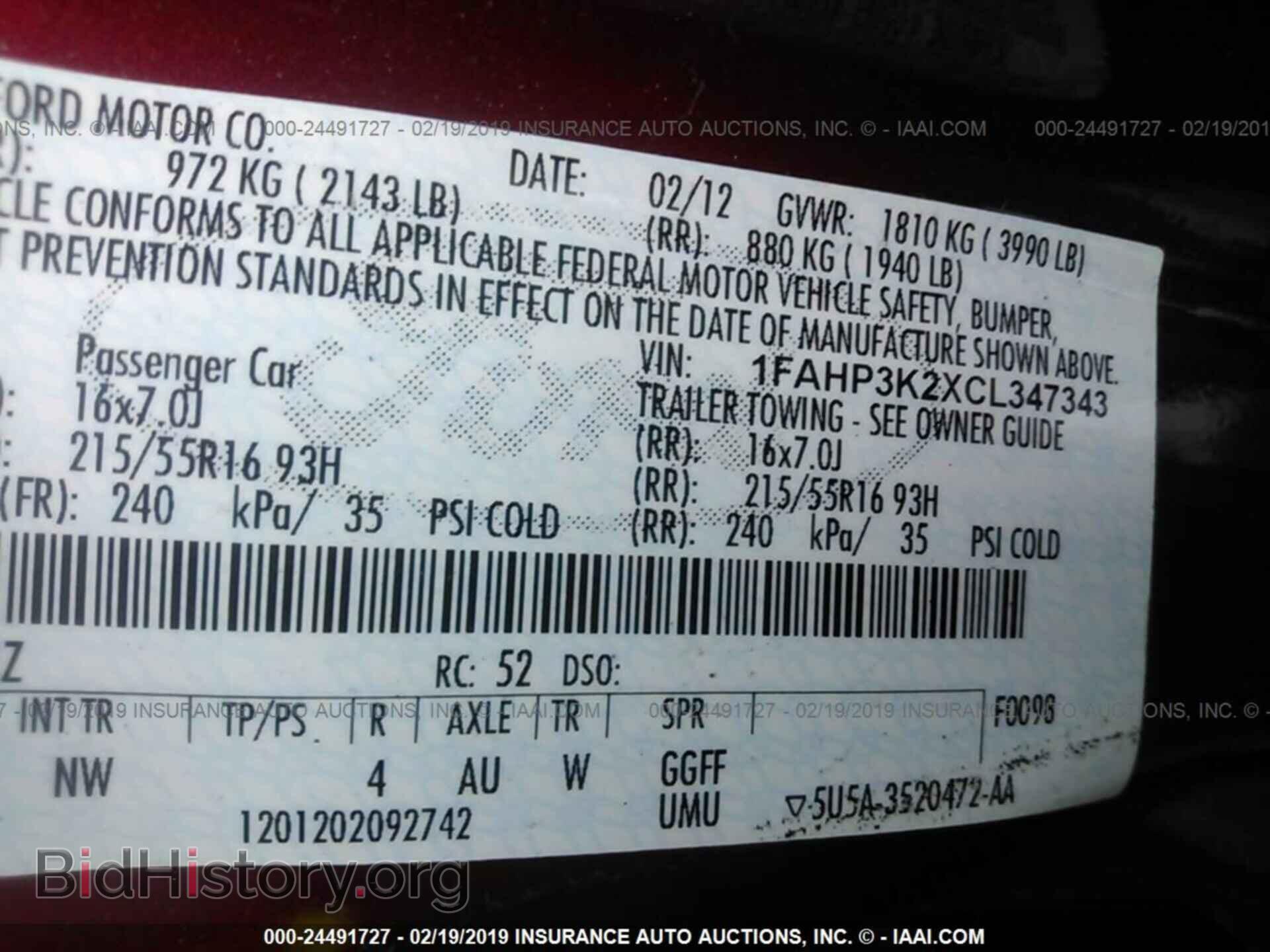 2012 FORD FOCUS - VIN: 1FAHP3K2XCL347343 - Photo 9