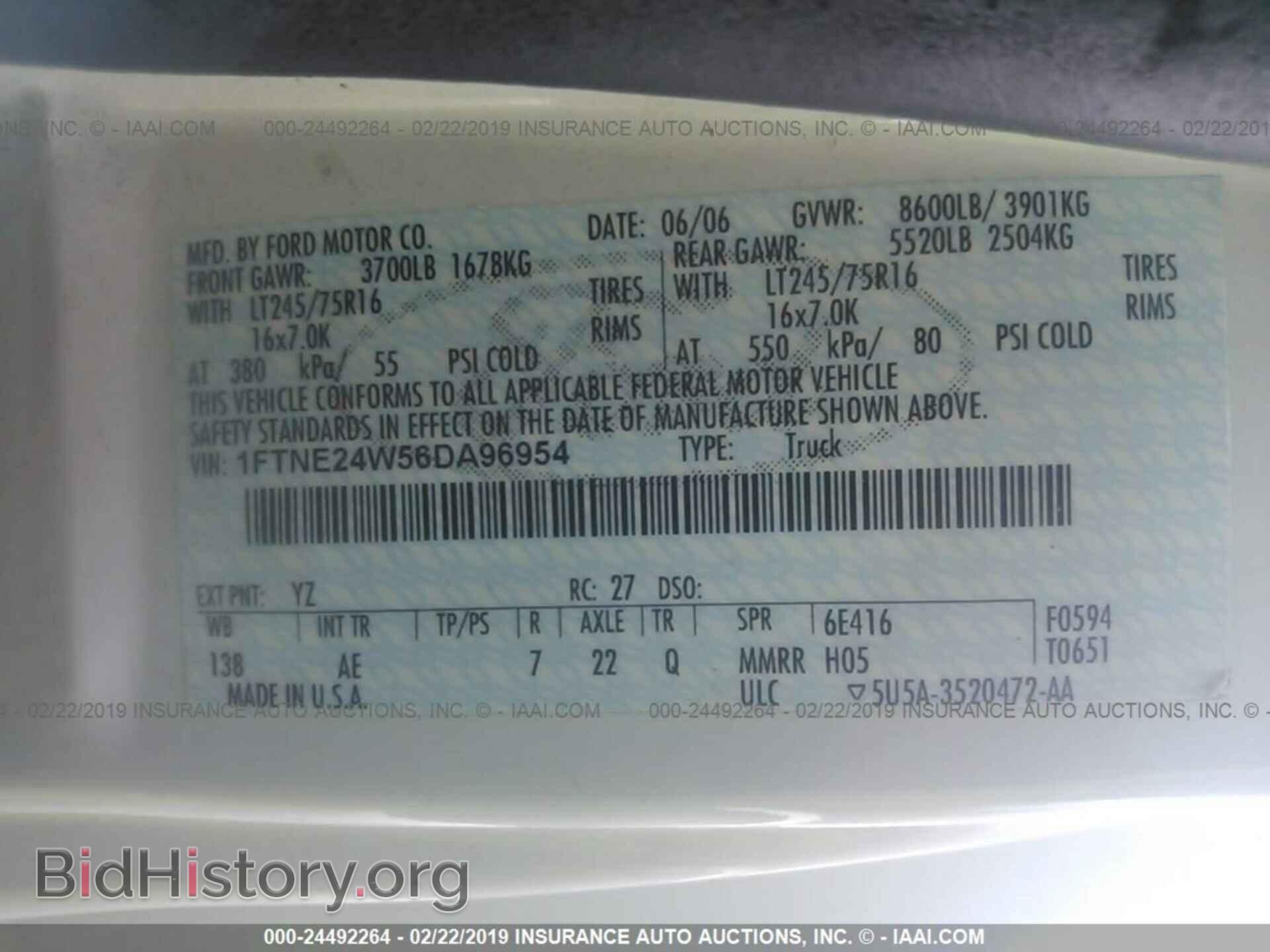 2006 FORD ECONOLINE - VIN: 1FTNE24W56DA96954 - Фото 9