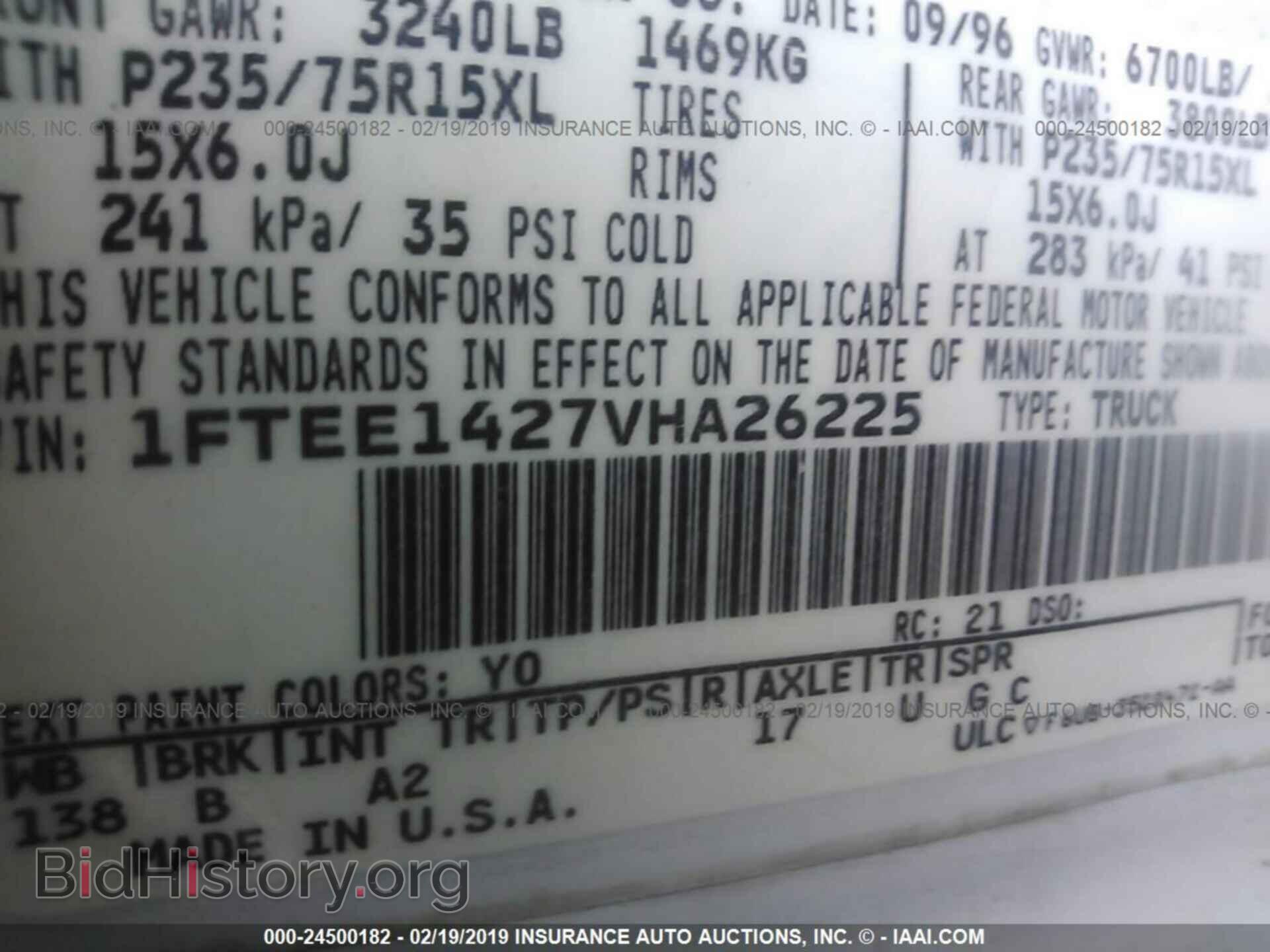 1997 FORD ECONOLINE - VIN: 1FTEE1427VHA26225 - Фото 9