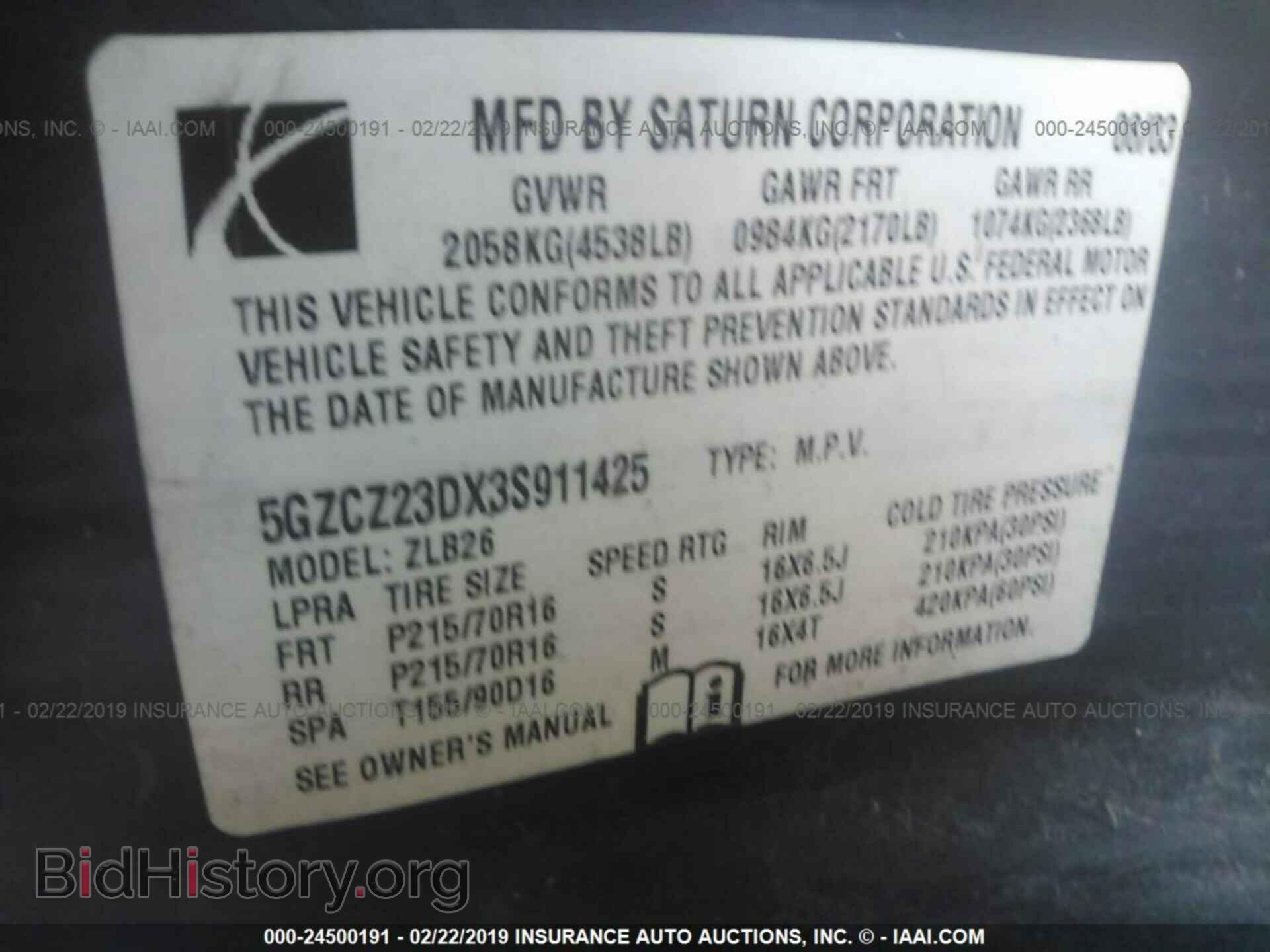 2003 SATURN VUE - VIN: 5GZCZ23DX3S911425 - Фото 9