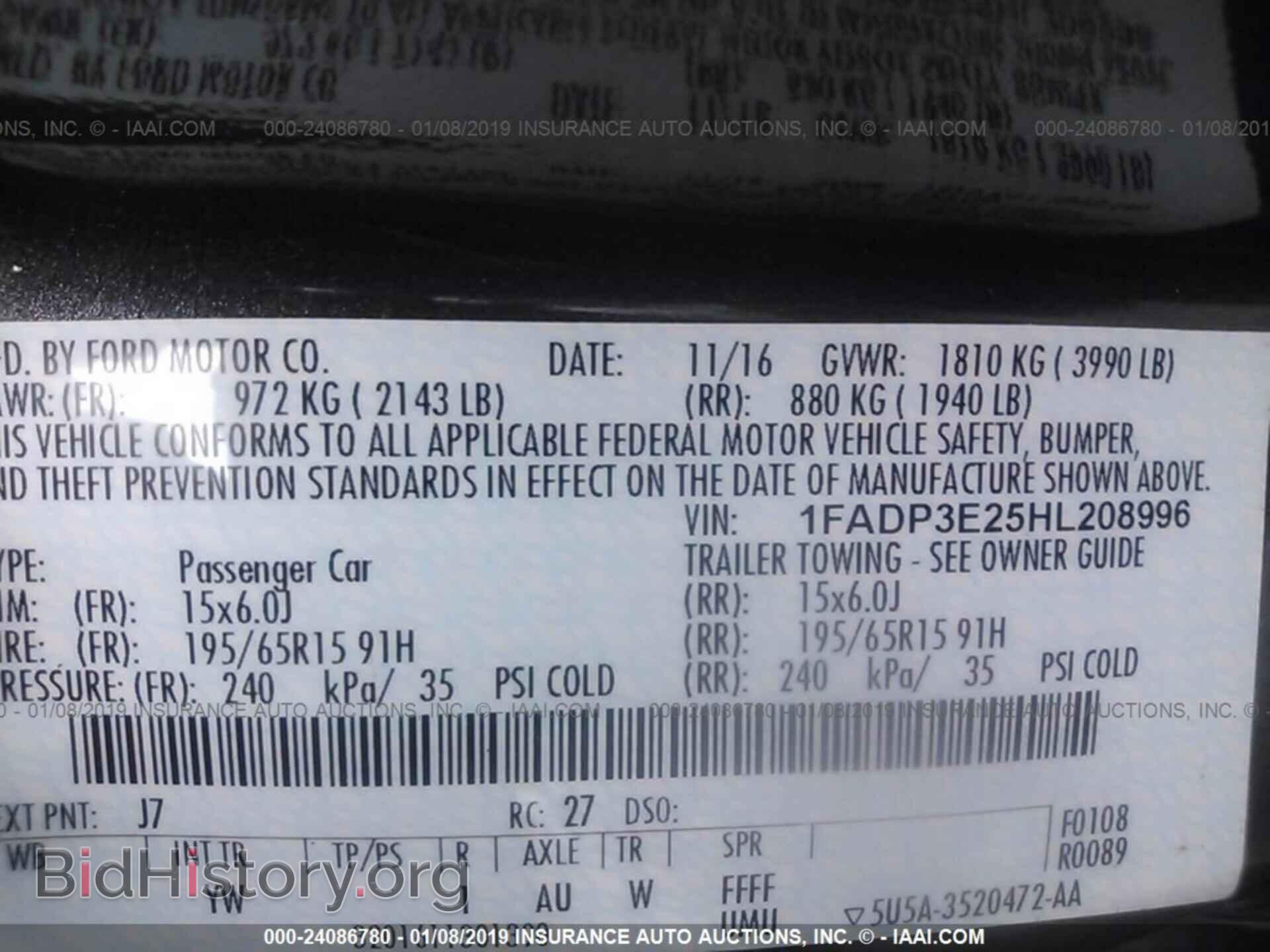 2017 FORD FOCUS - VIN: 1FADP3E25HL208996 - Photo 9