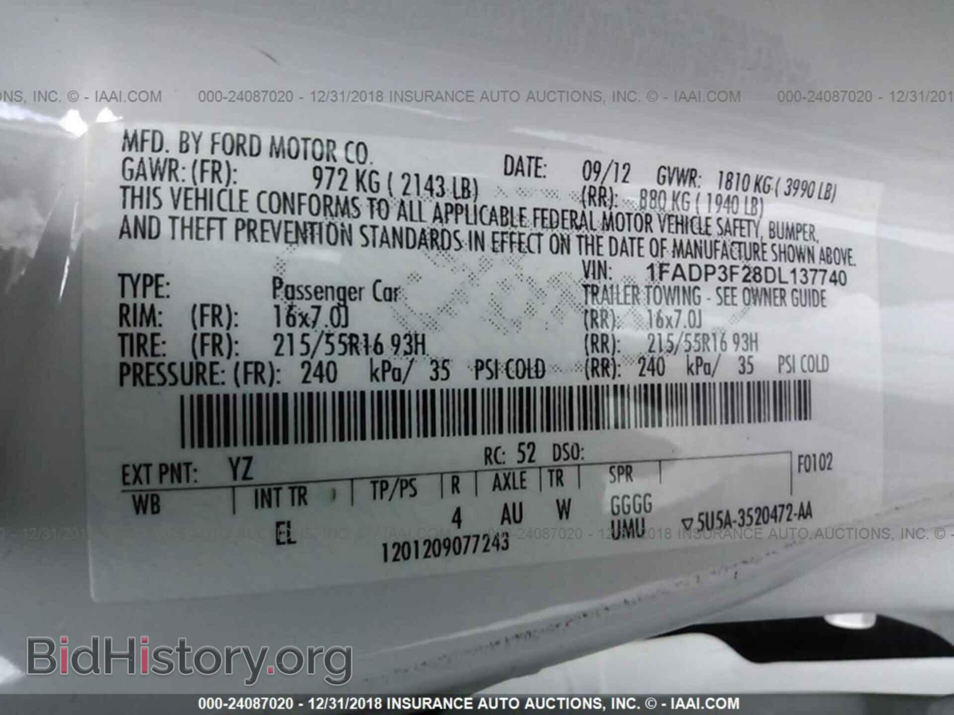 2013 FORD FOCUS - VIN: 1FADP3F28DL137740 - Photo 9