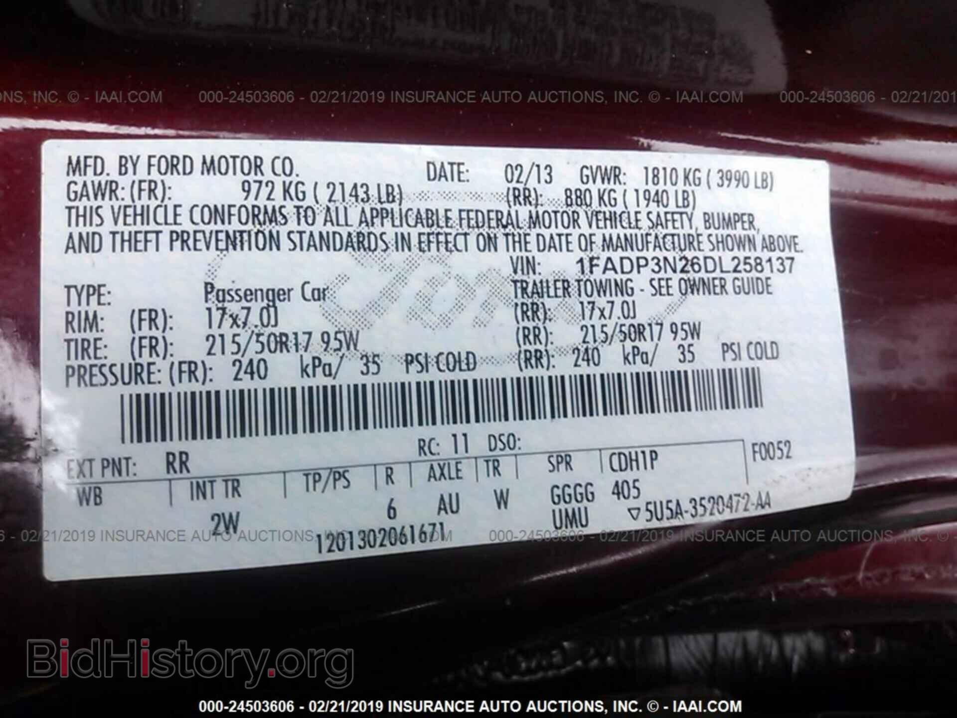 2013 FORD FOCUS - VIN: 1FADP3N26DL258137 - Фото 9