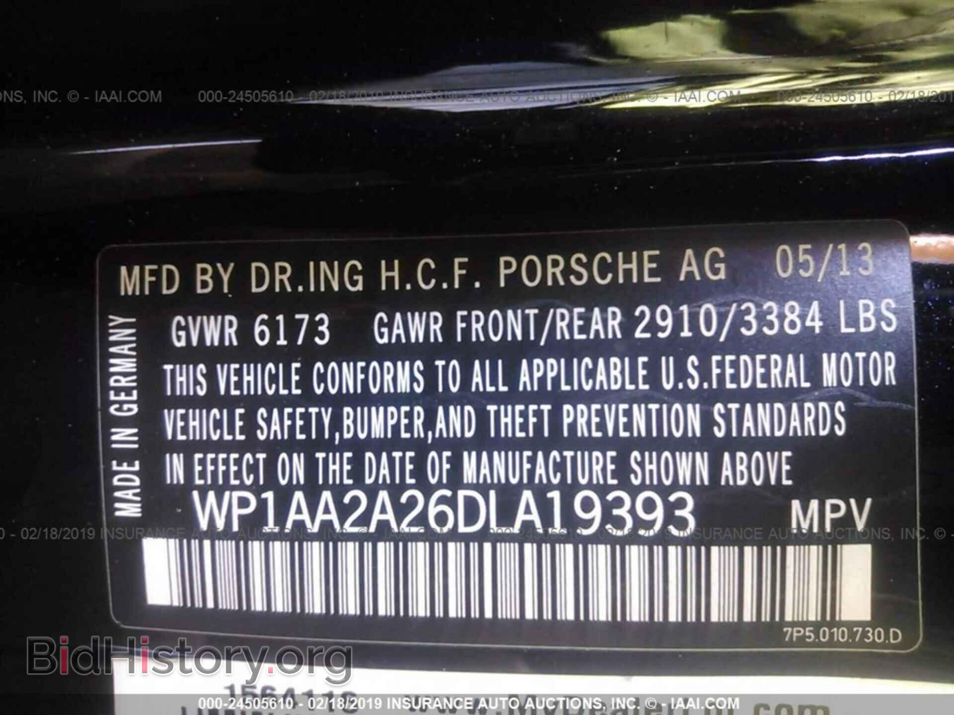 2013 PORSCHE CAYENNE - VIN: WP1AA2A26DLA19393 - Photo 9