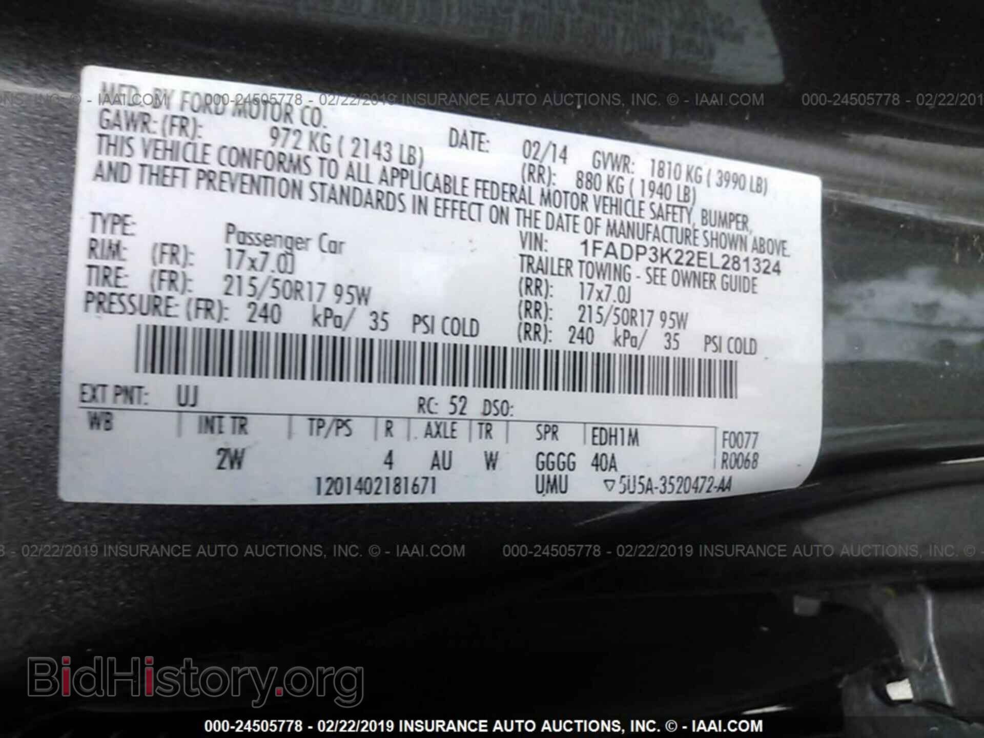 2014 FORD FOCUS - VIN: 1FADP3K22EL281324 - Photo 9