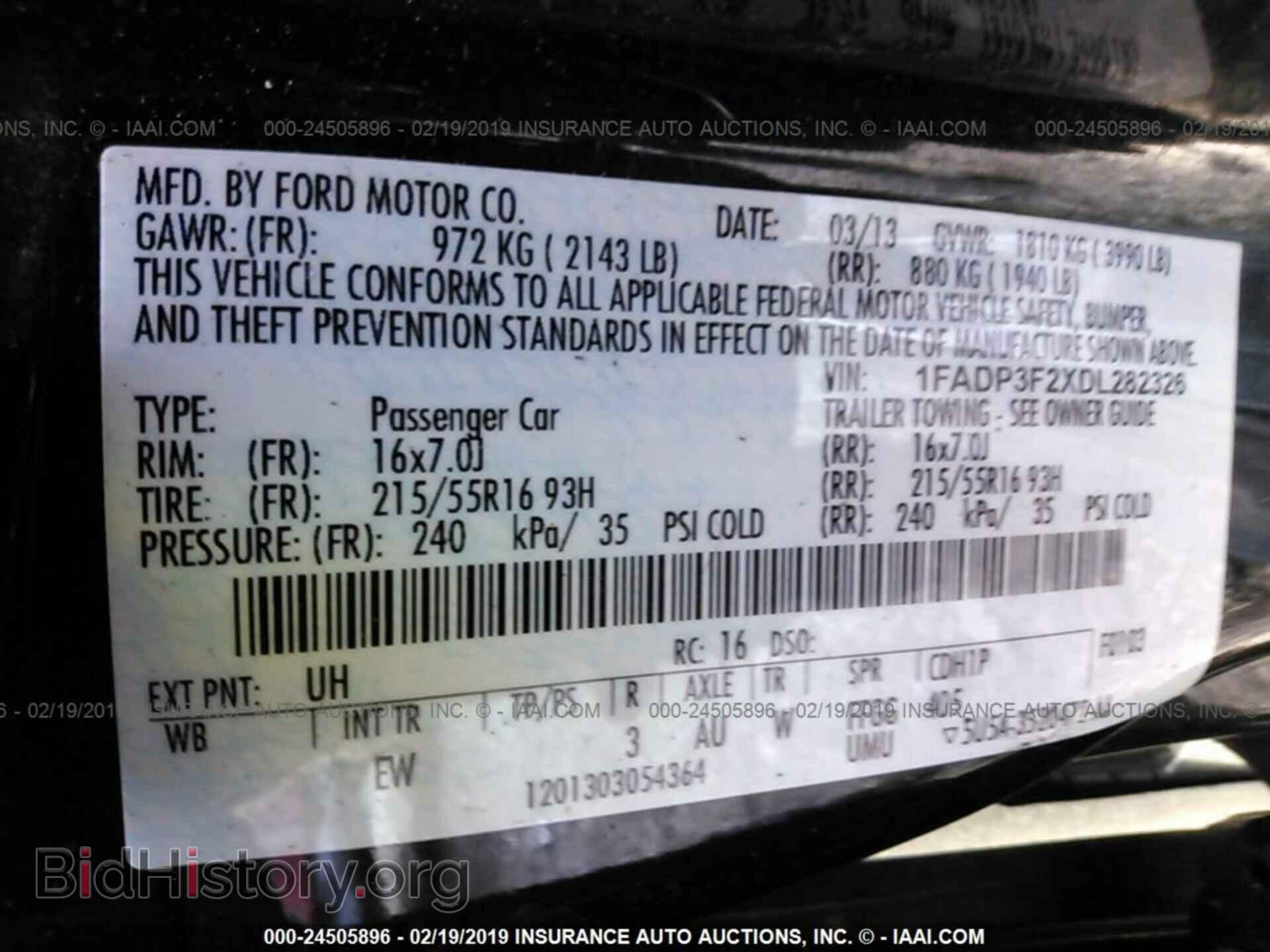 2013 FORD FOCUS - VIN: 1FADP3F2XDL282326 - Фото 9
