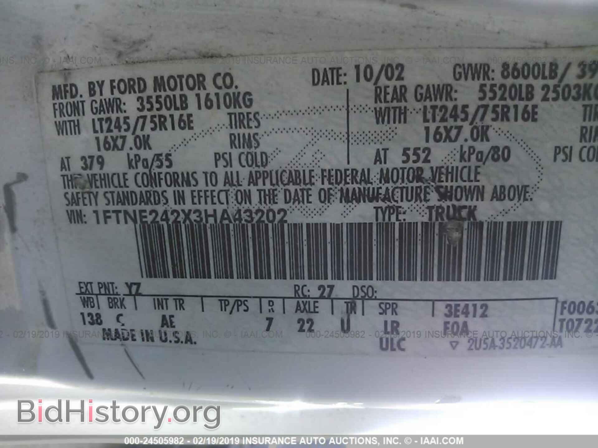 2003 FORD ECONOLINE - VIN: 1FTNE242X3HA43202 - Фото 9