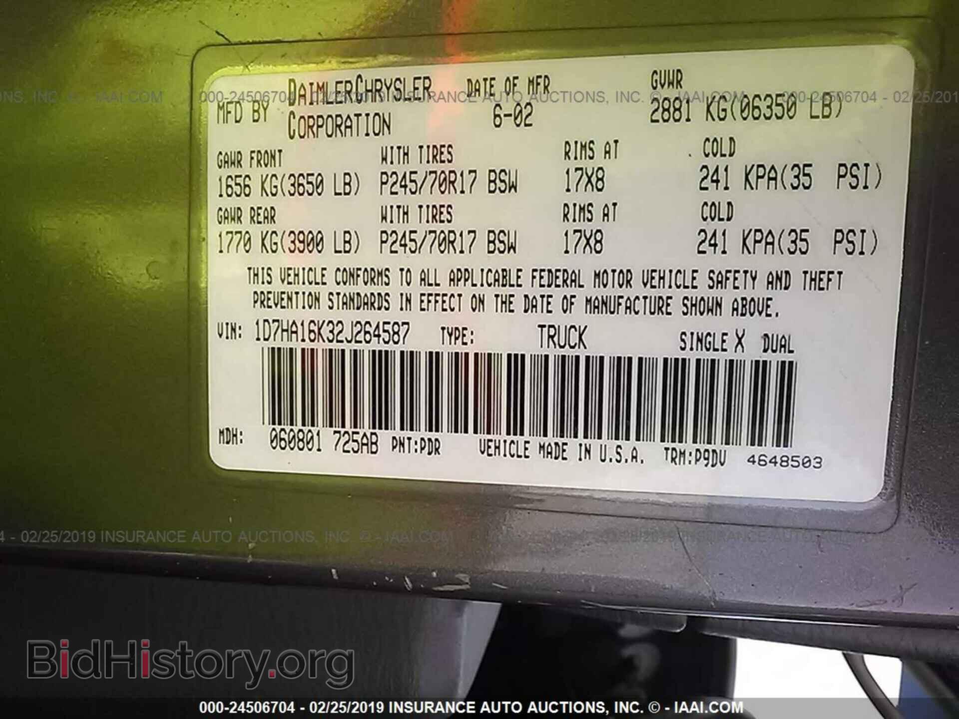 2002 DODGE RAM 1500 - VIN: 1D7HA16K32J264587 - Photo 7