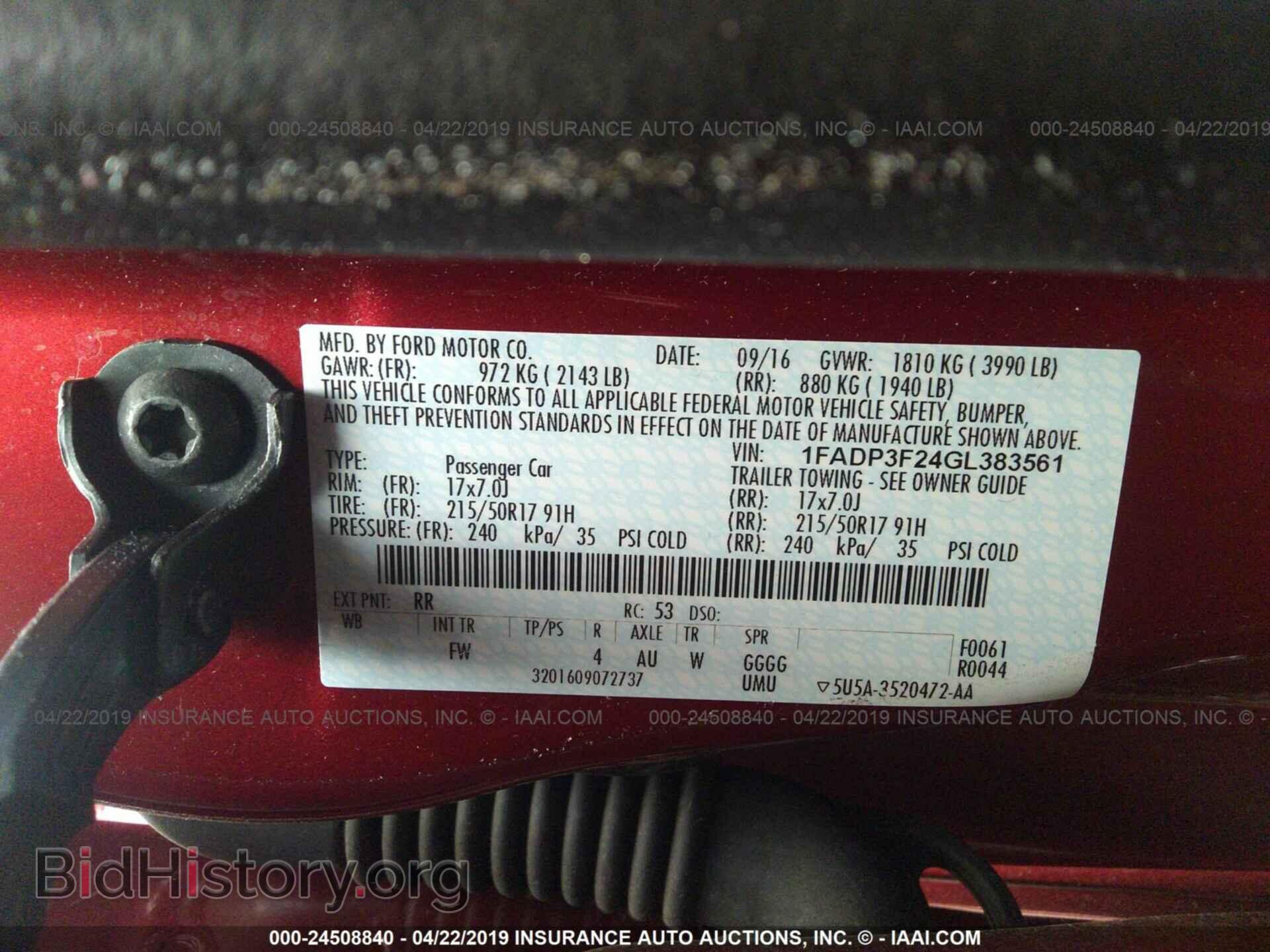 2016 FORD FOCUS - VIN: 1FADP3F24GL383561 - Фото 9
