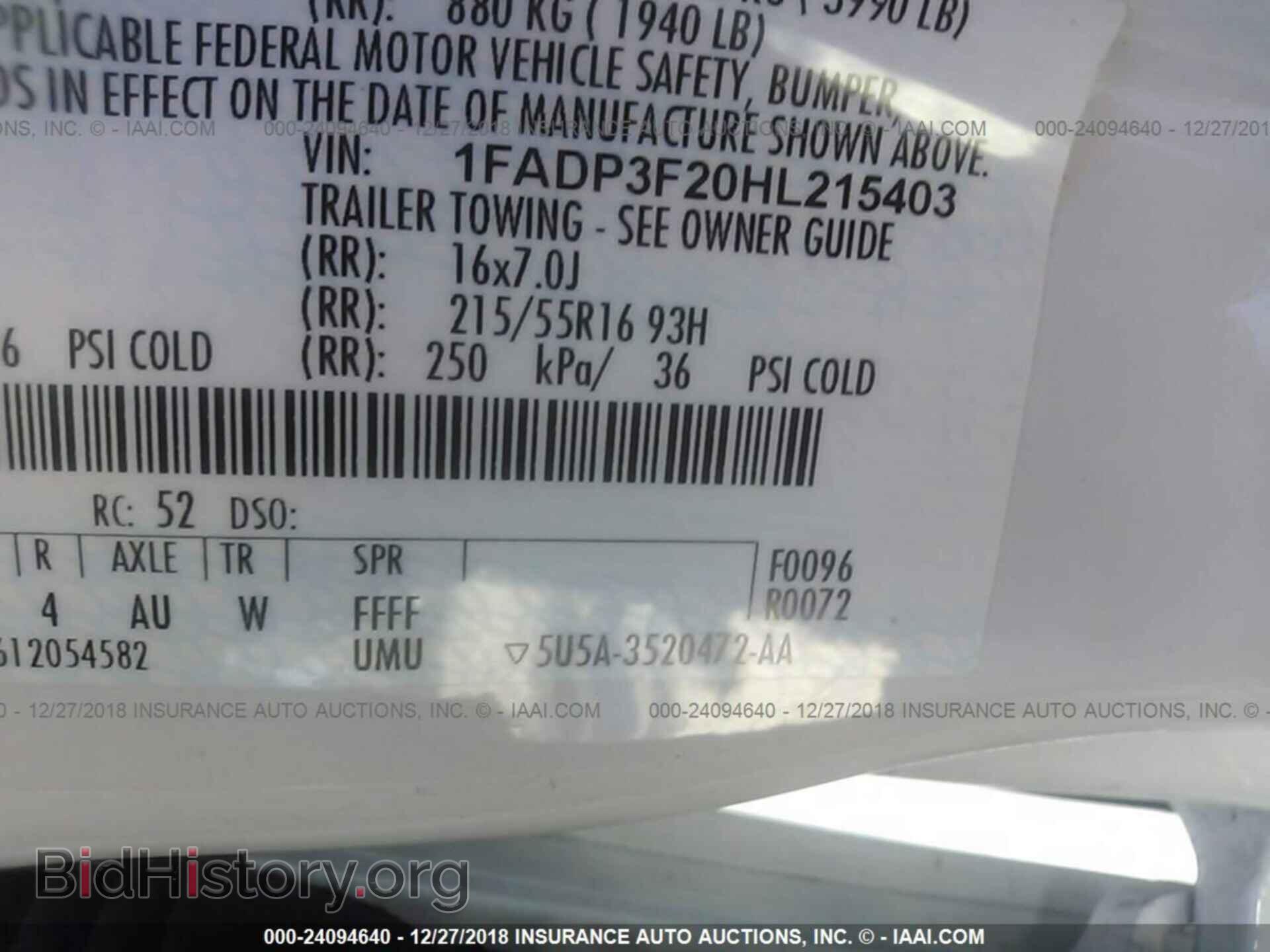 2017 FORD FOCUS - VIN: 1FADP3F20HL215403 - Photo 9