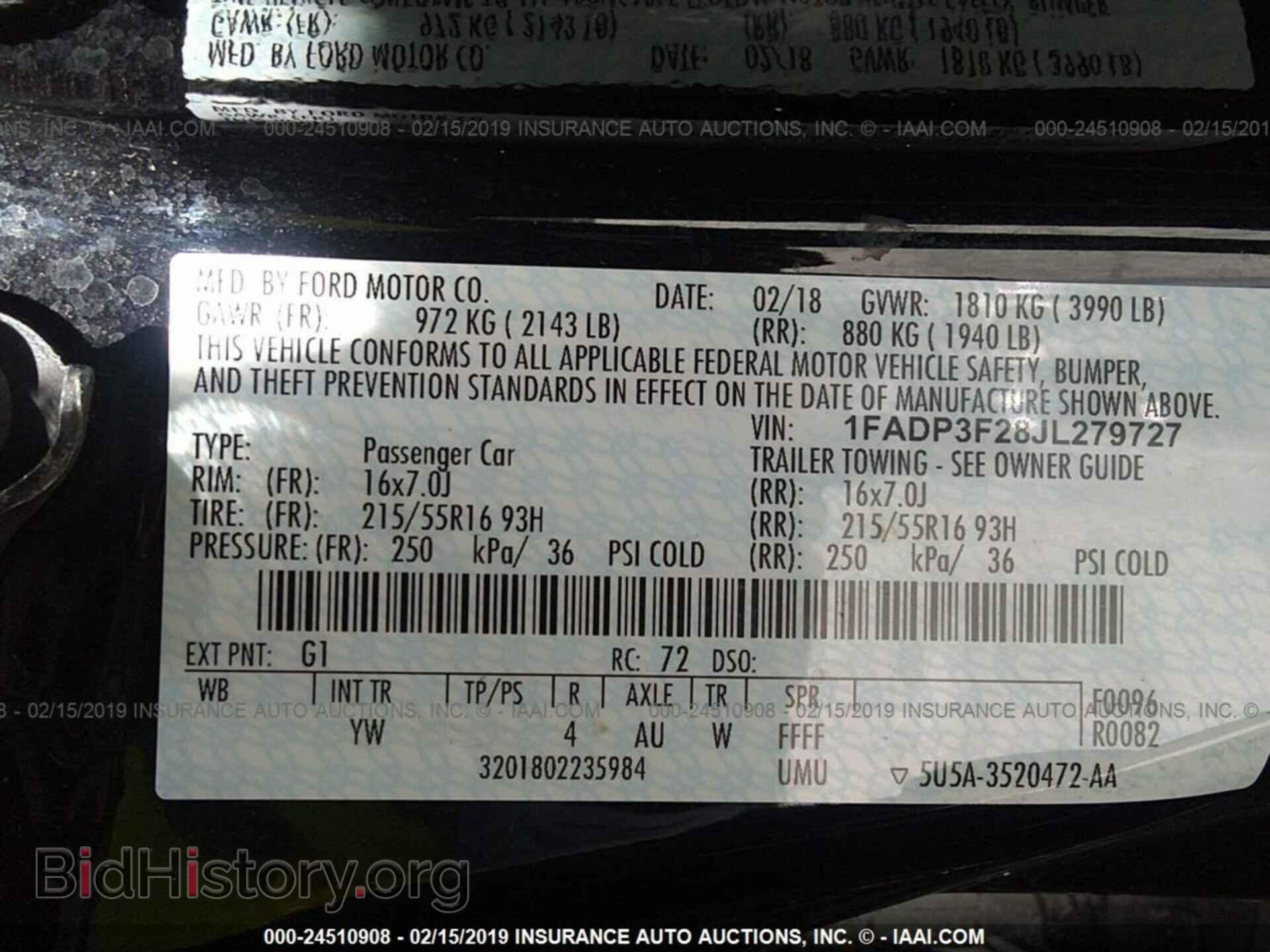 2018 FORD FOCUS - VIN: 1FADP3F28JL279727 - Photo 9