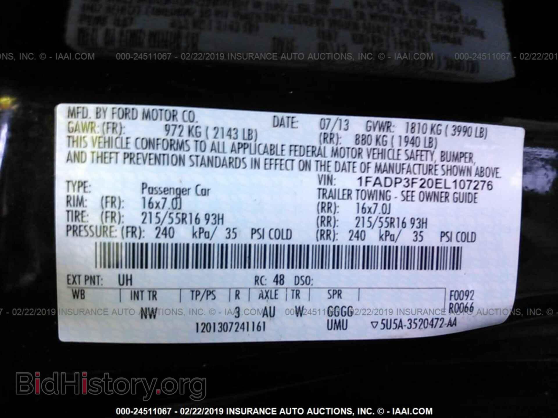 2014 FORD FOCUS - VIN: 1FADP3F20EL107276 - Фото 9