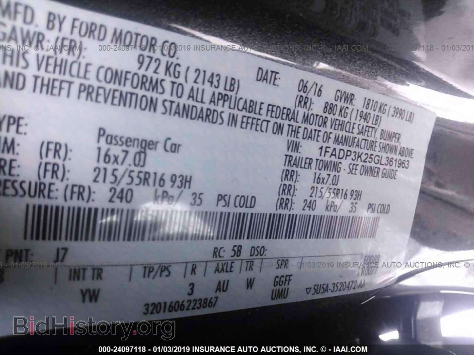 2016 FORD FOCUS - VIN: 1FADP3K25GL361963 - Фото 9