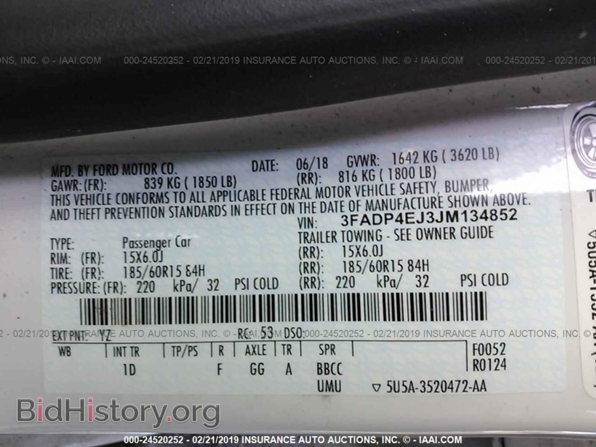 2018 FORD FIESTA - VIN: 3FADP4EJ3JM134852 - Фото 9