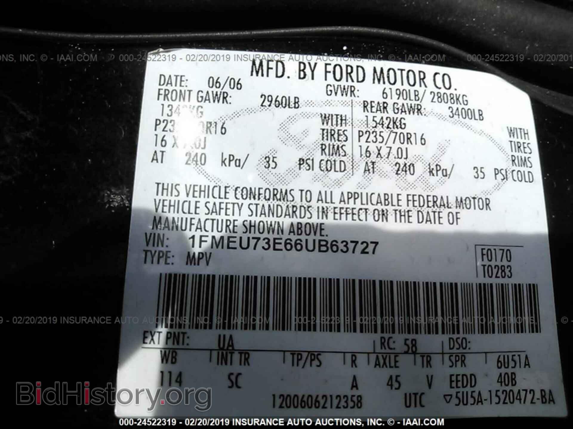 2006 FORD EXPLORER - VIN: 1FMEU73E66UB63727 - Фото 9