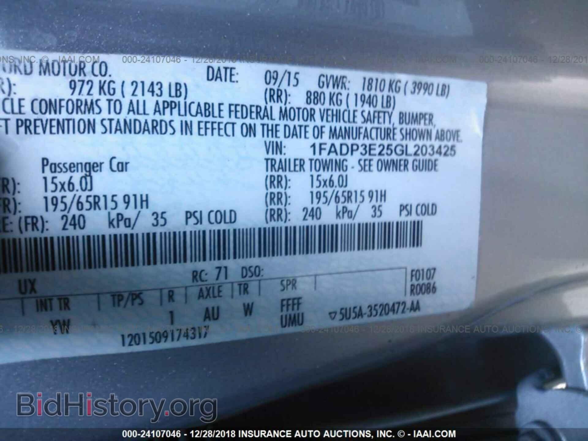 2016 FORD FOCUS - VIN: 1FADP3E25GL203425 - Photo 9
