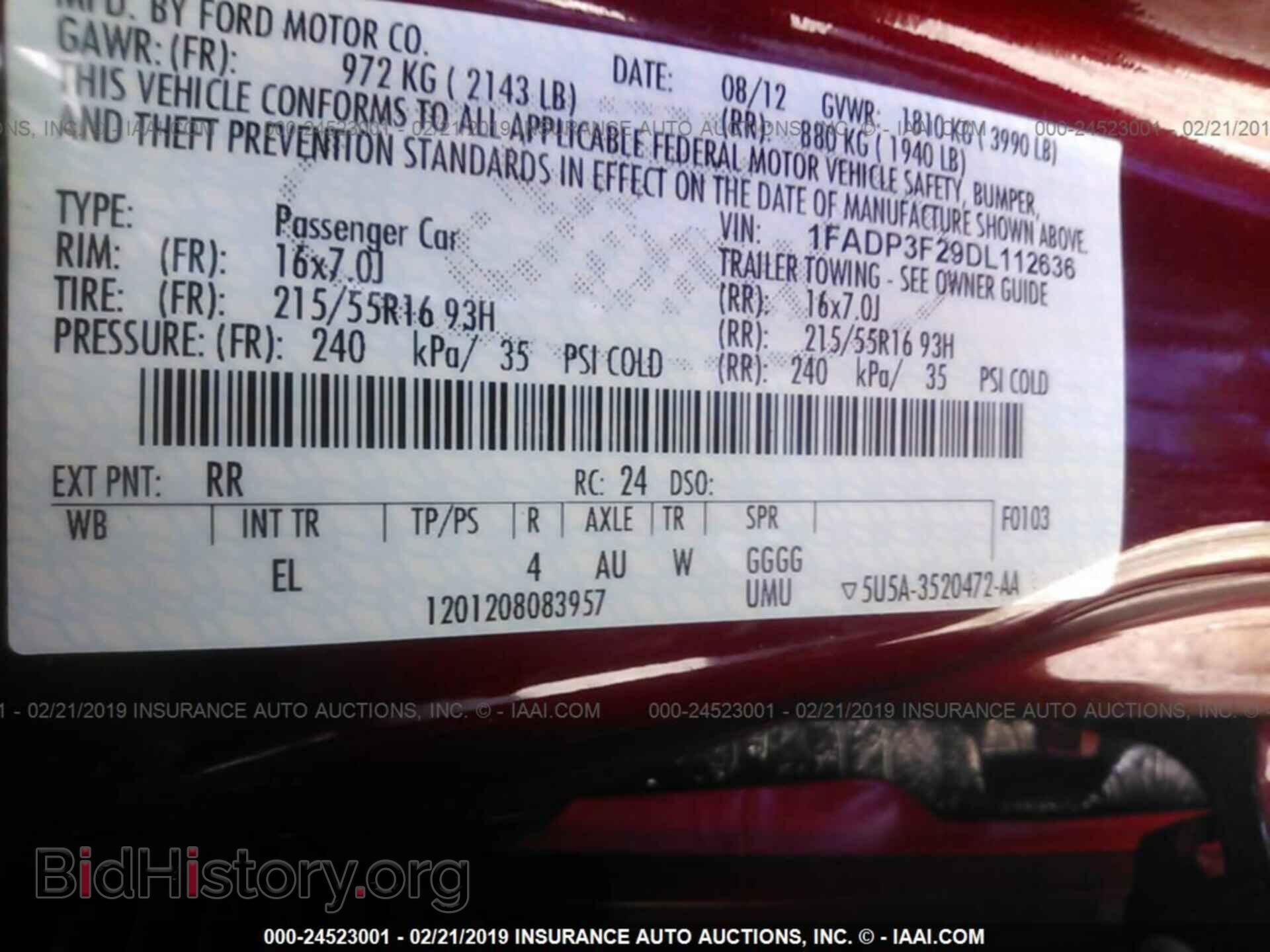 2013 FORD FOCUS - VIN: 1FADP3F29DL112636 - Фото 9