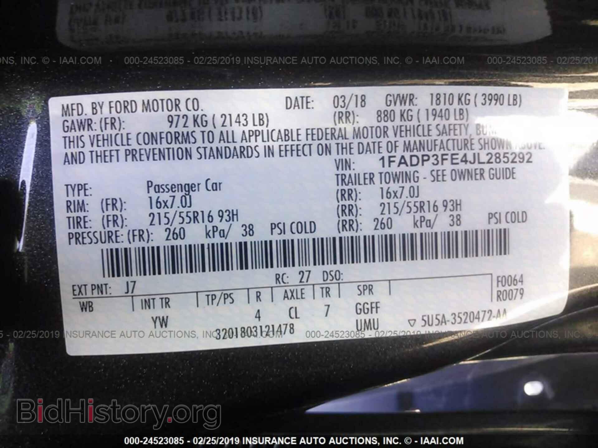 2018 FORD FOCUS - VIN: 1FADP3FE4JL285292 - Фото 9