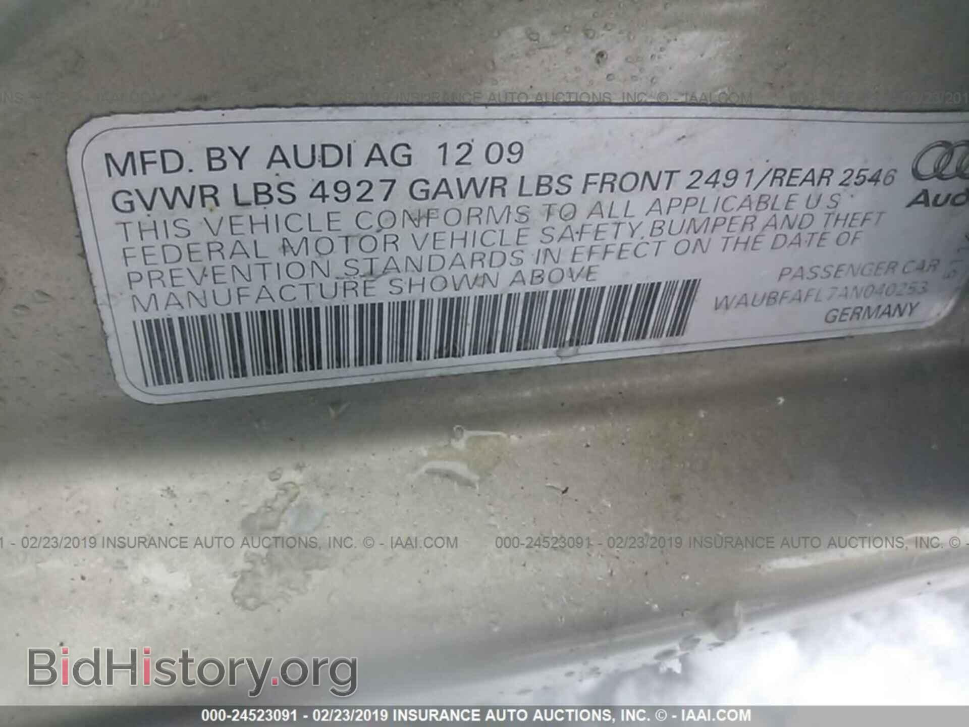 2010 AUDI A4 - VIN: WAUBFAFL7AN040253 - Фото 9