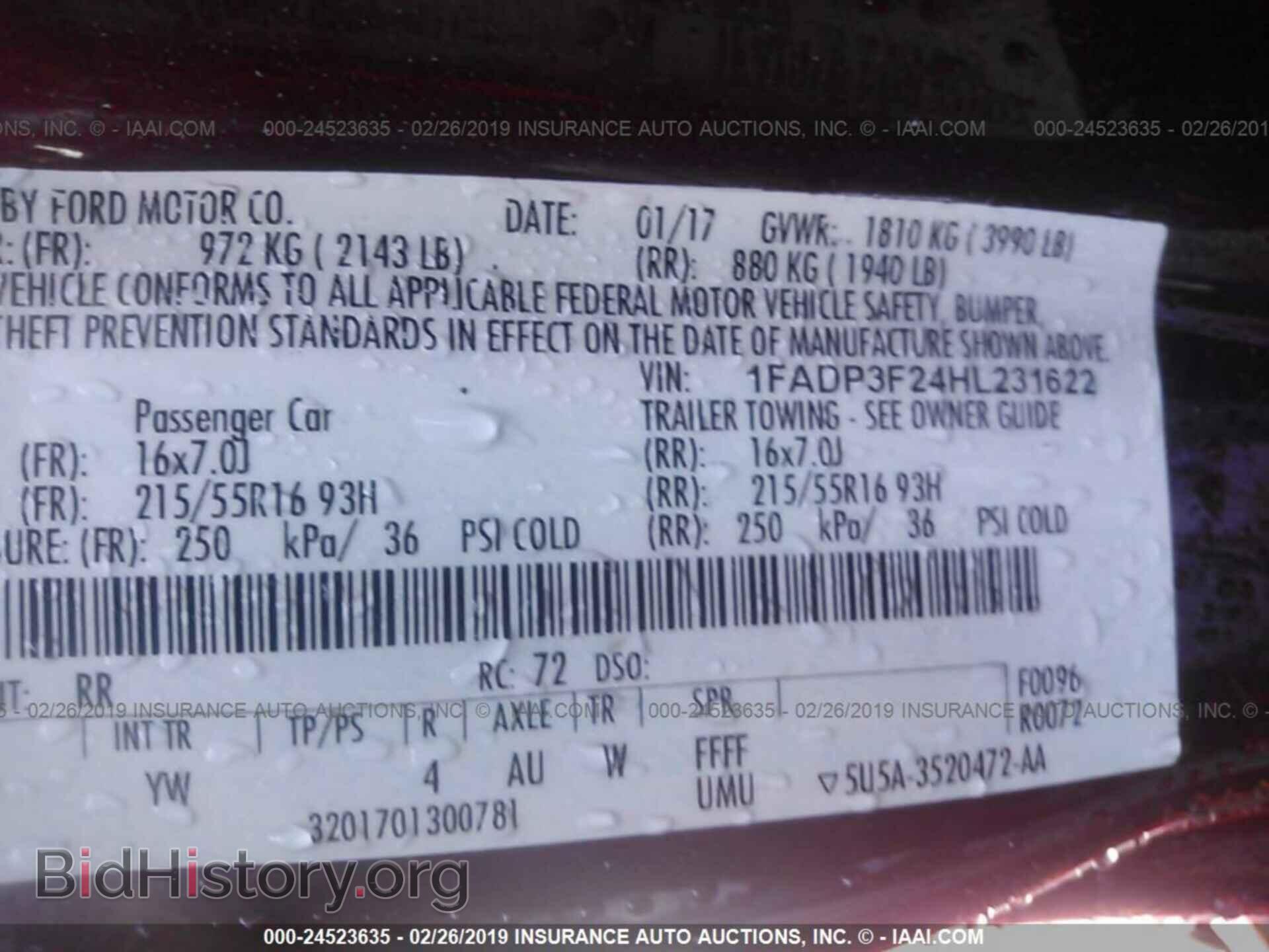 2017 FORD FOCUS - VIN: 1FADP3F24HL231622 - Фото 9