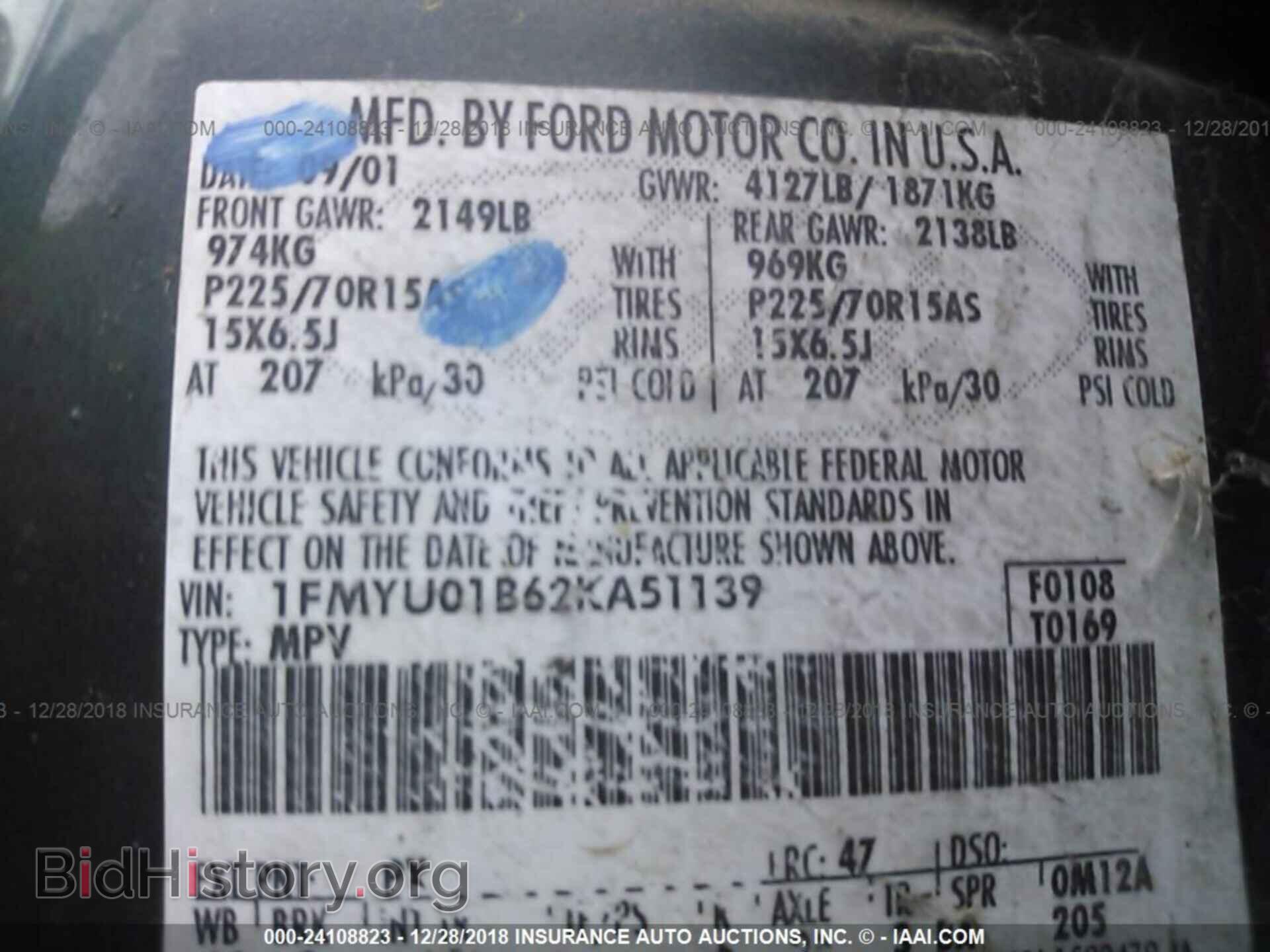 2002 FORD ESCAPE - VIN: 1FMYU01B62KA51139 - Photo 9