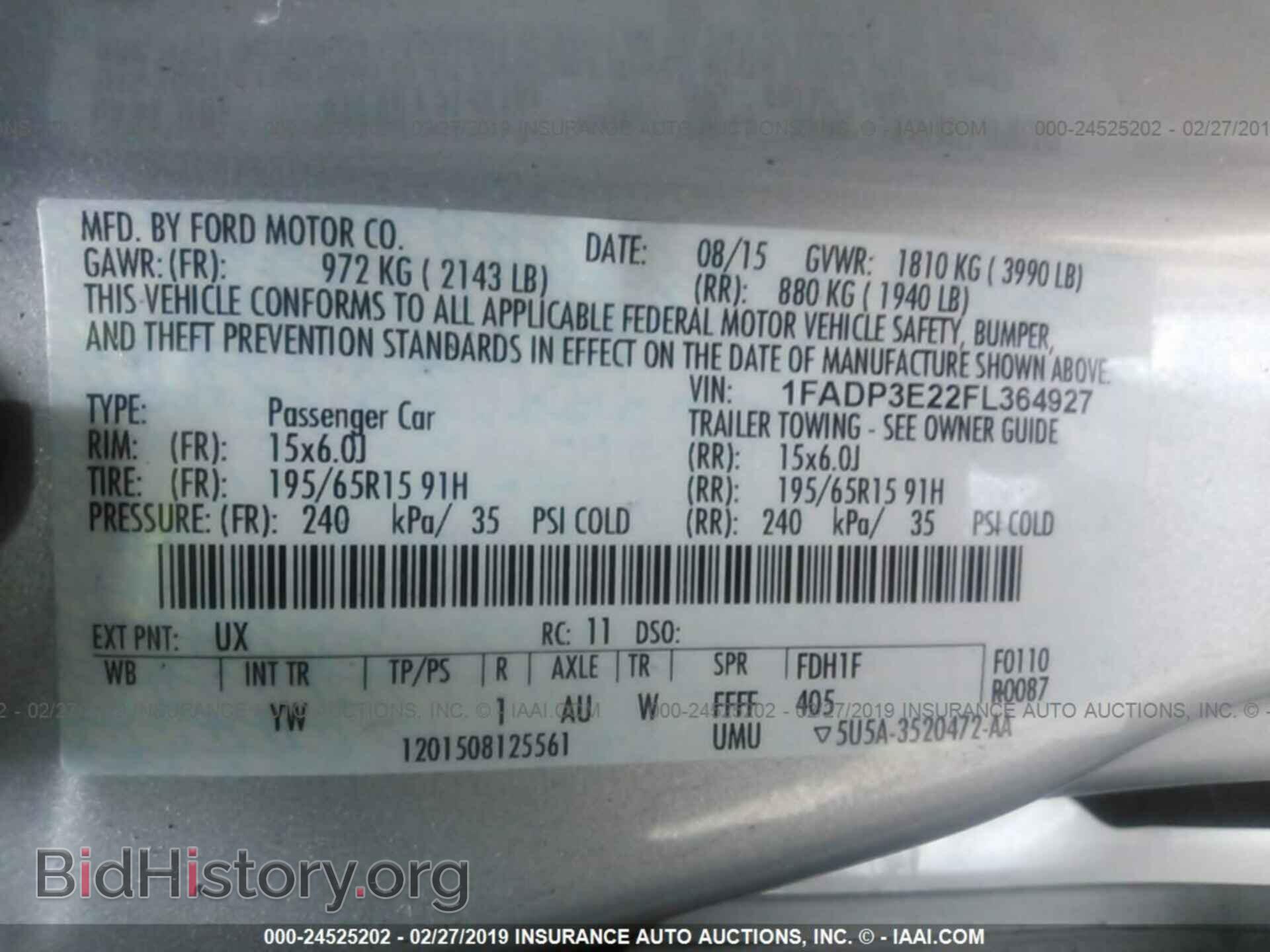 2015 FORD FOCUS - VIN: 1FADP3E22FL364927 - Photo 9