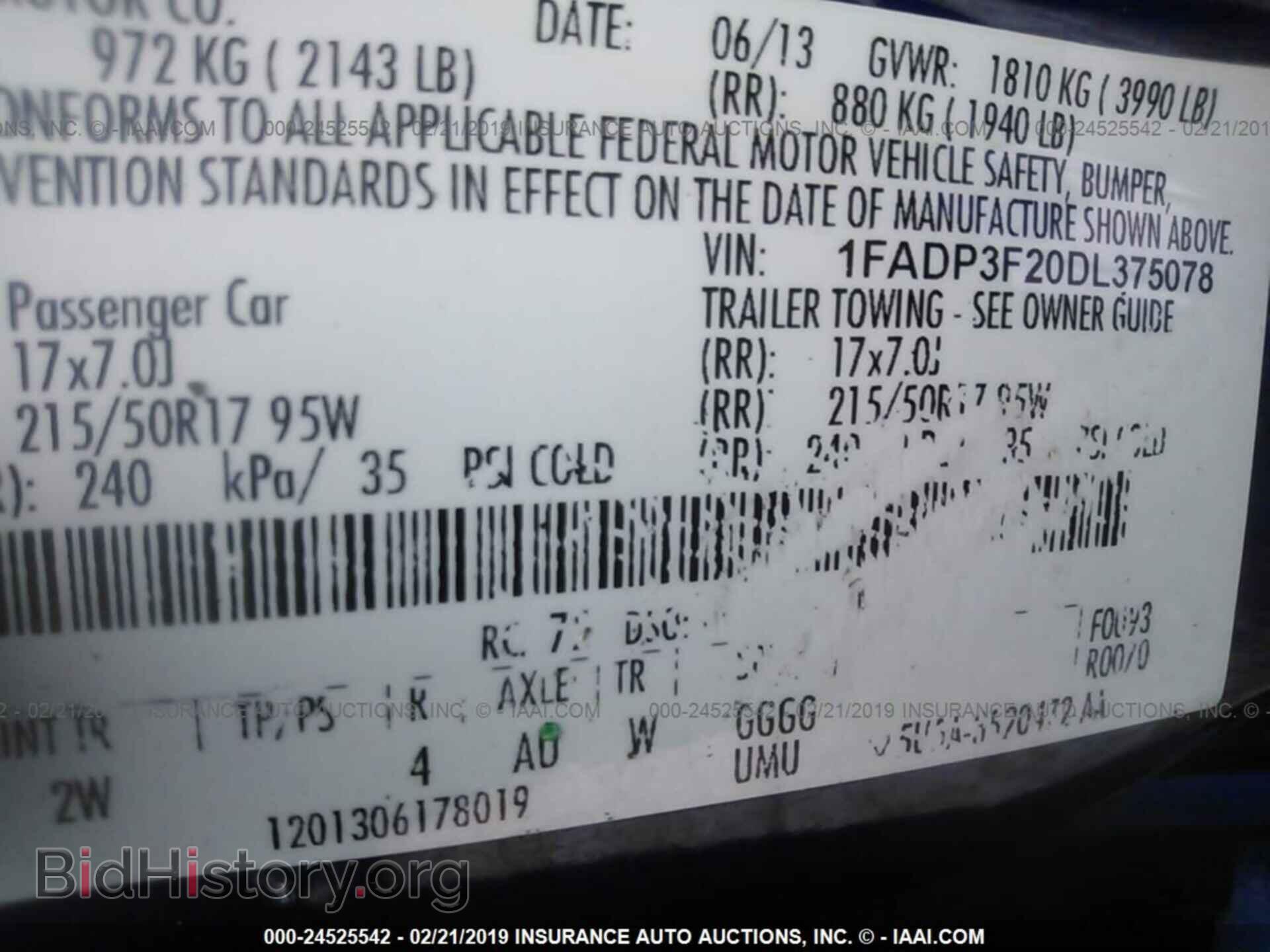 2013 FORD FOCUS - VIN: 1FADP3F20DL375078 - Фото 9