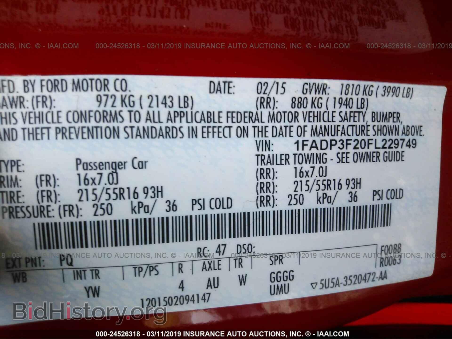 2015 FORD FOCUS - VIN: 1FADP3F20FL229749 - Фото 9