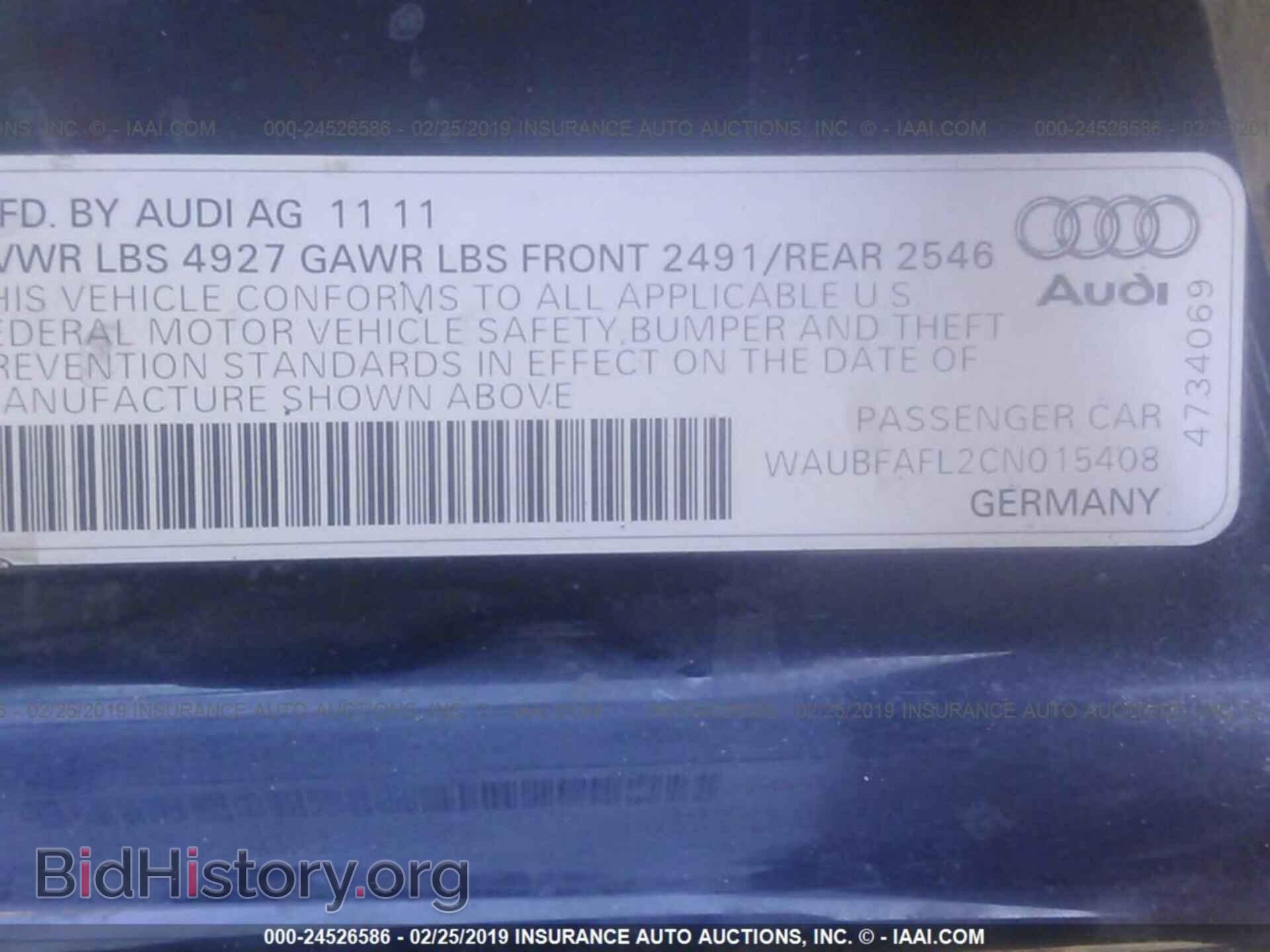 2012 AUDI A4 - VIN: WAUBFAFL2CN015408 - Photo 9