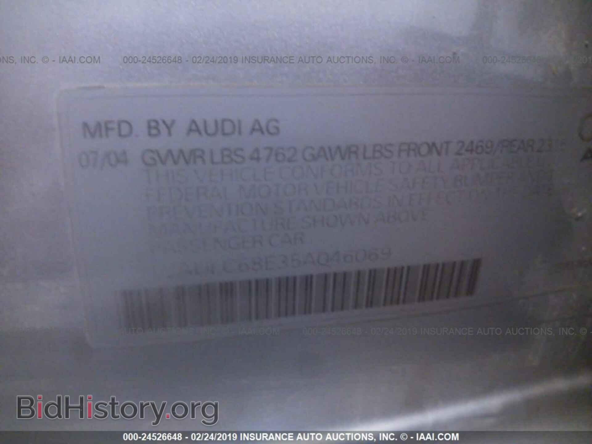 2005 AUDI A4 - VIN: WAULC68E35A046069 - Photo 9