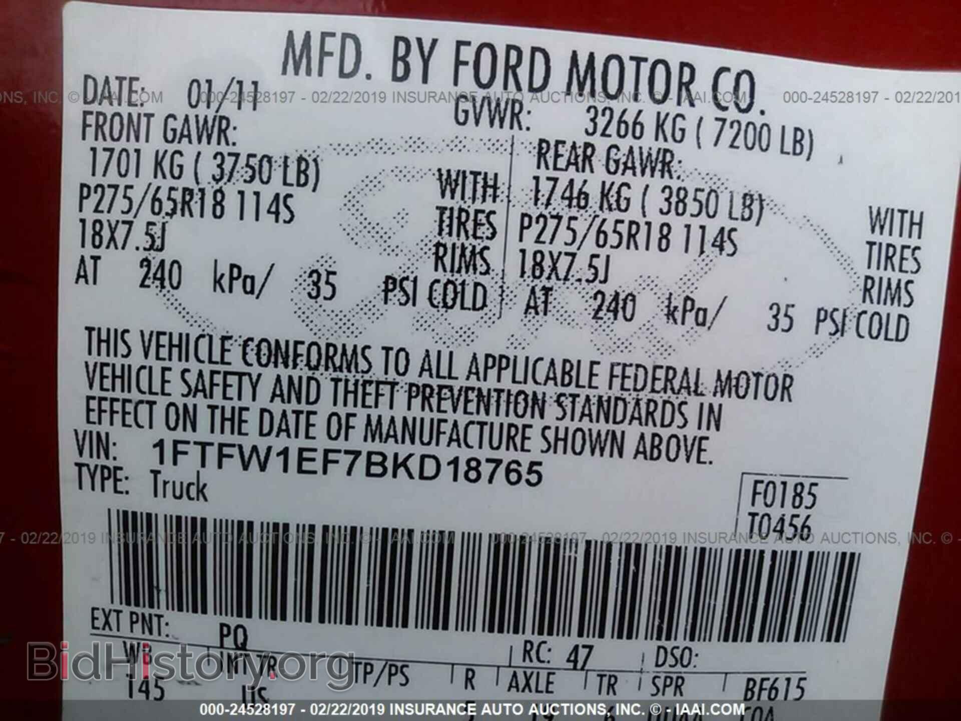2011 FORD F150 - VIN: 1FTFW1EF7BKD18765 - Photo 9