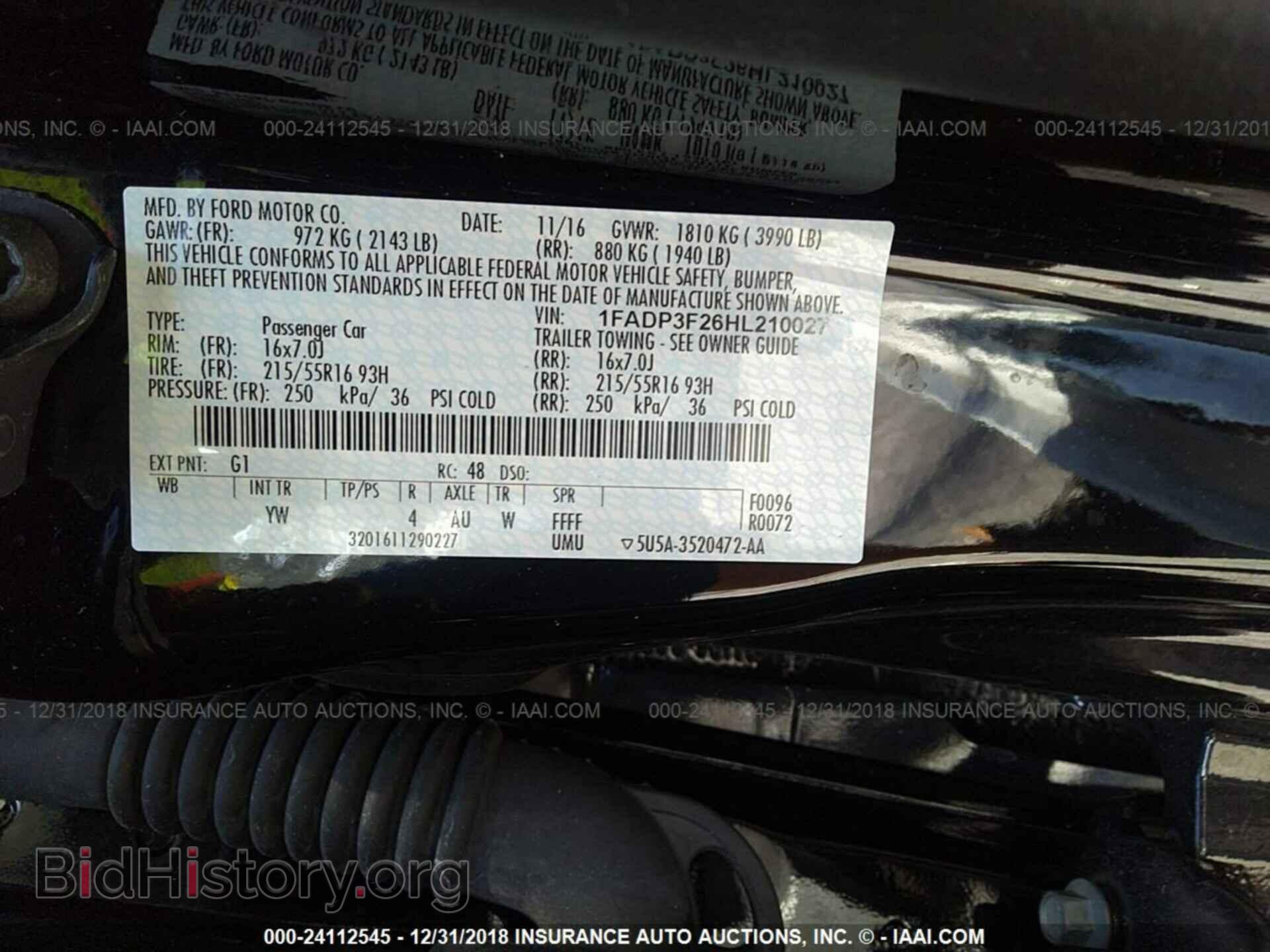 2017 FORD FOCUS - VIN: 1FADP3F26HL210027 - Photo 9