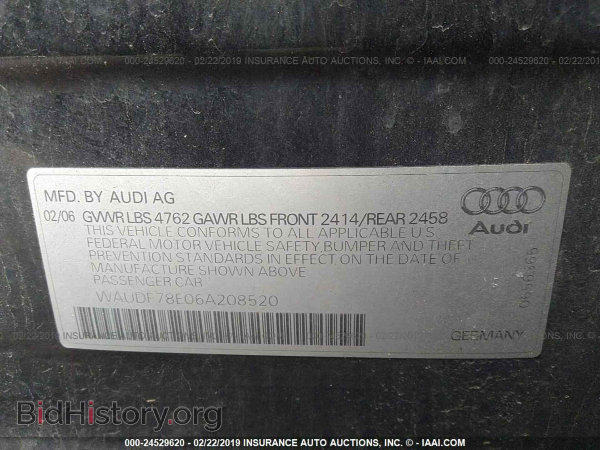 2006 AUDI A4 - VIN: WAUDF78E06A208520 - Photo 9